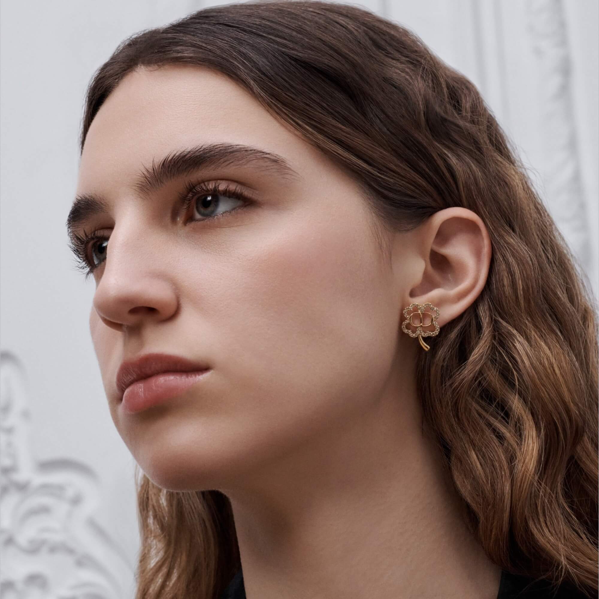 Dior CD Shiny Clover Earrings