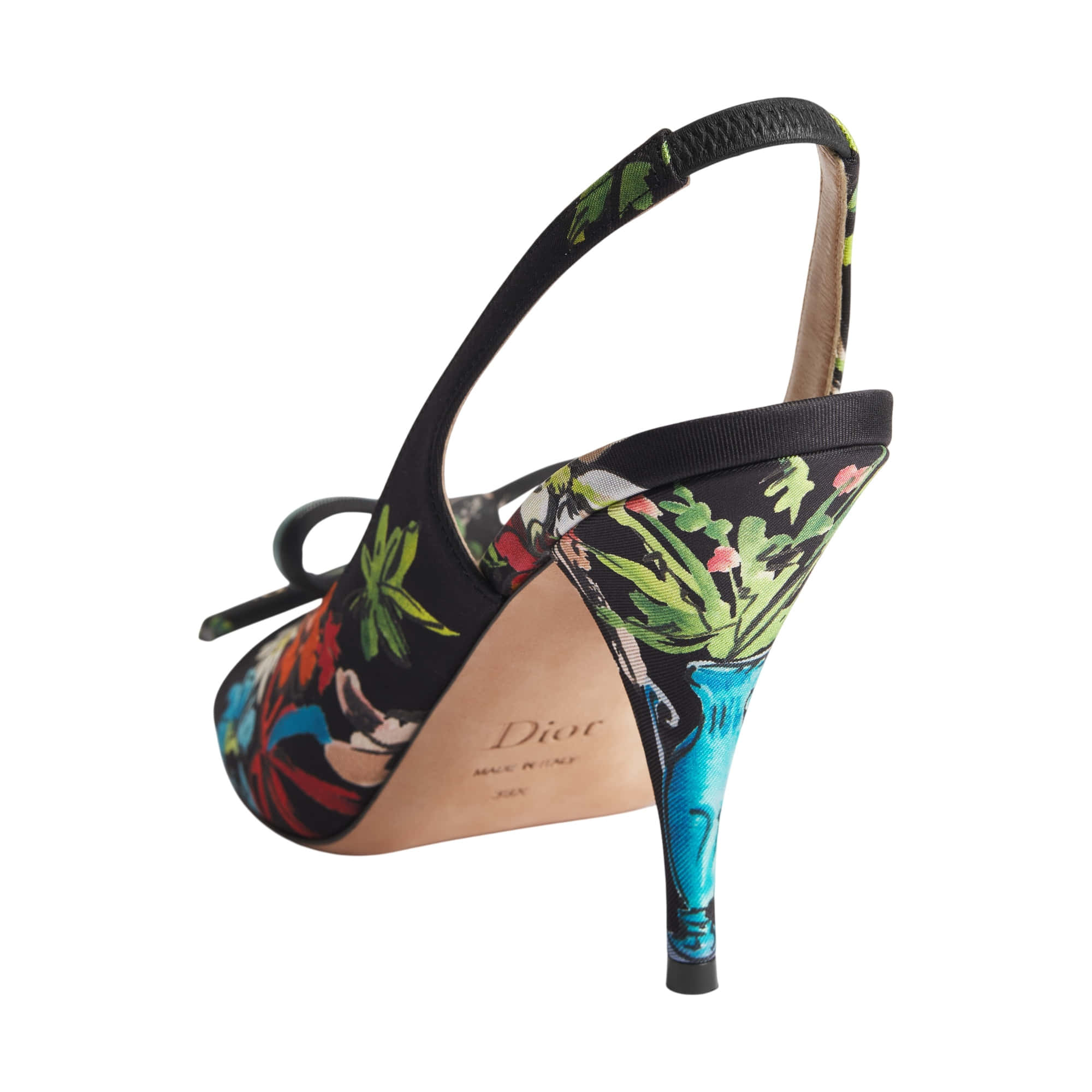 Dior Dioriviera Bow Heeled Slingback Sandal