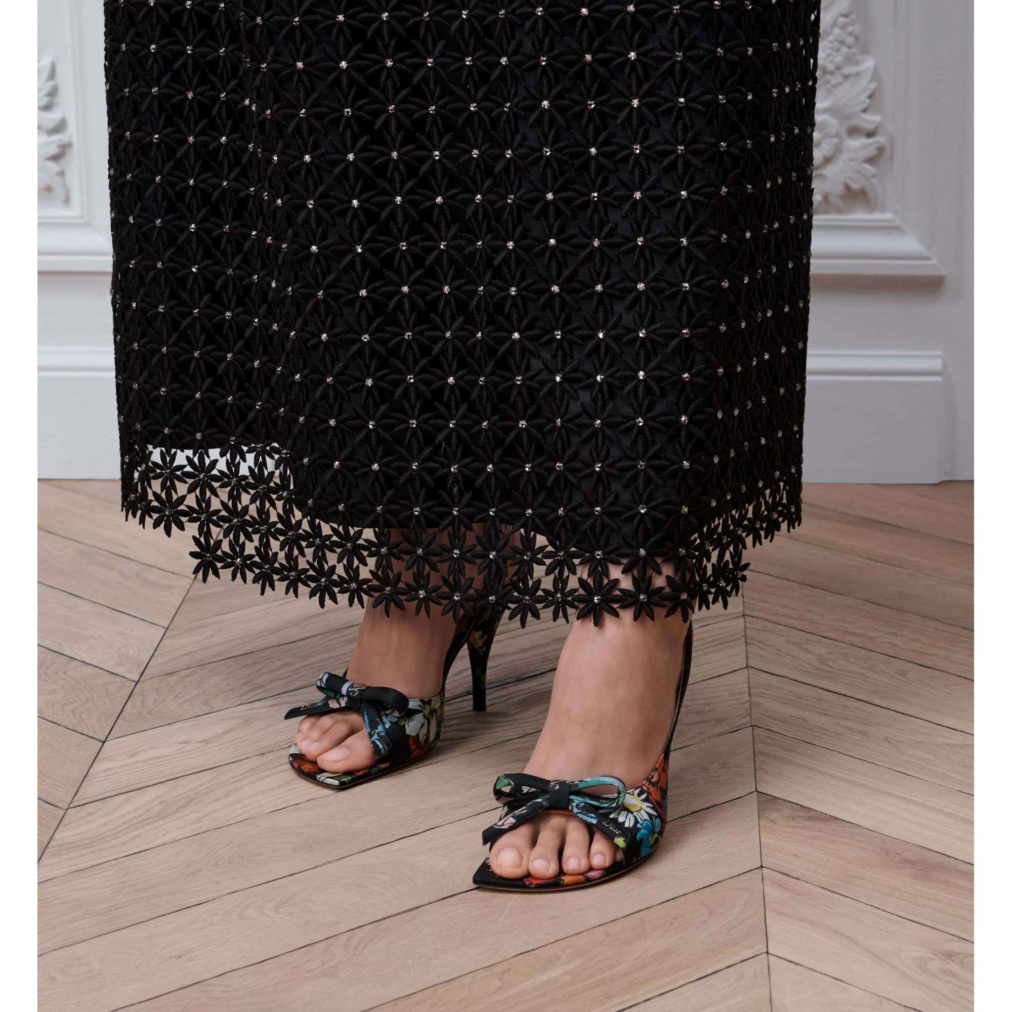 Dior Dioriviera Bow Heeled Slingback Sandal