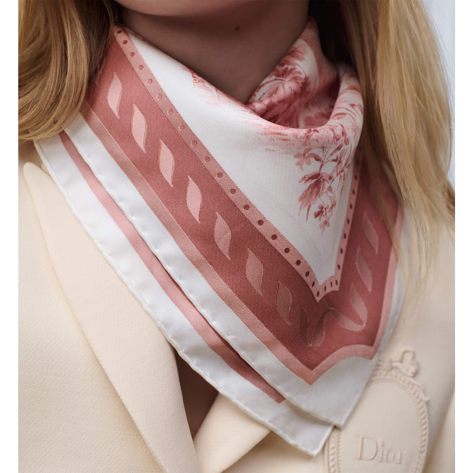 Dior Toile de Jouy Floral Garden 90 Square Scarf
