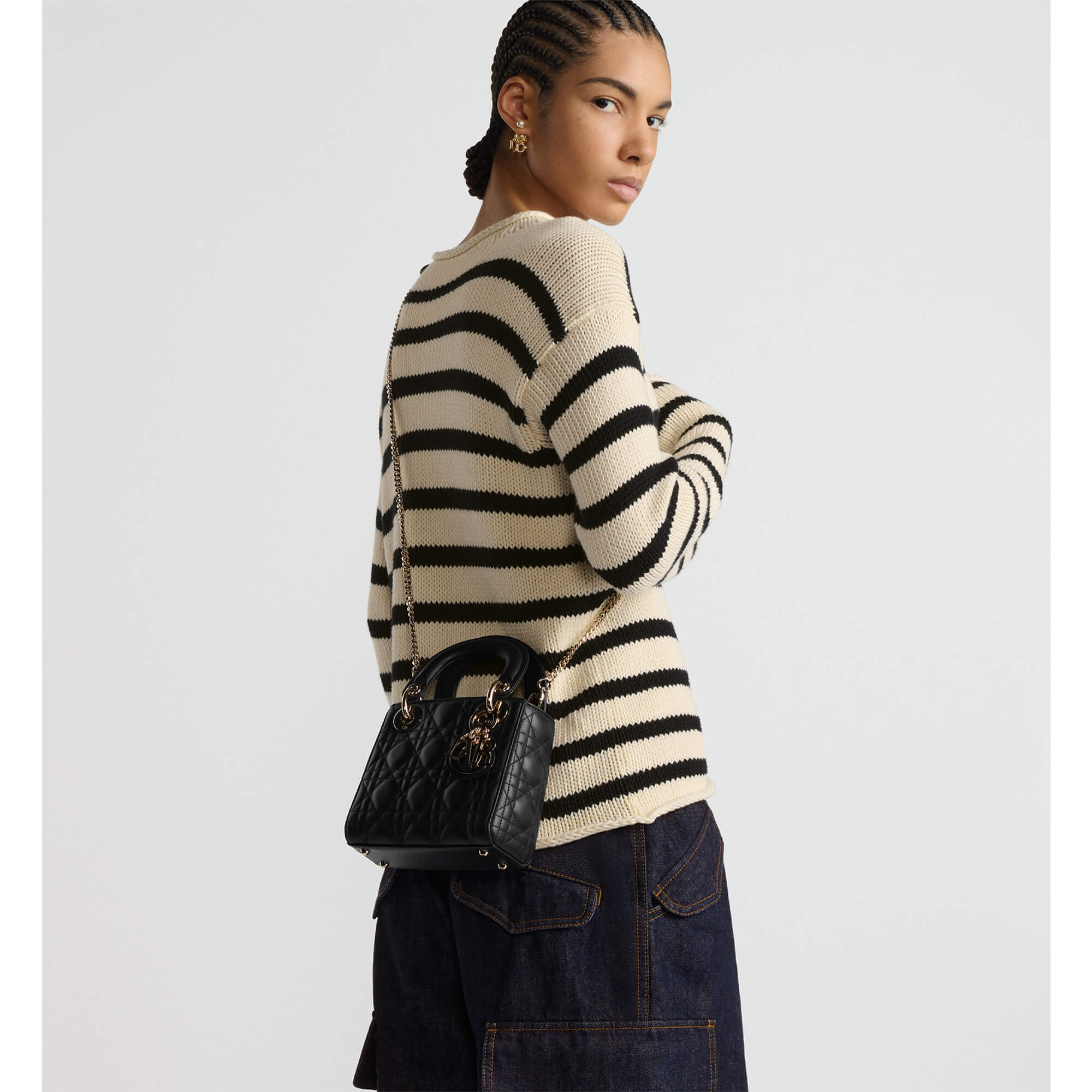 Dior Mini Lady Dior Bag With Chain