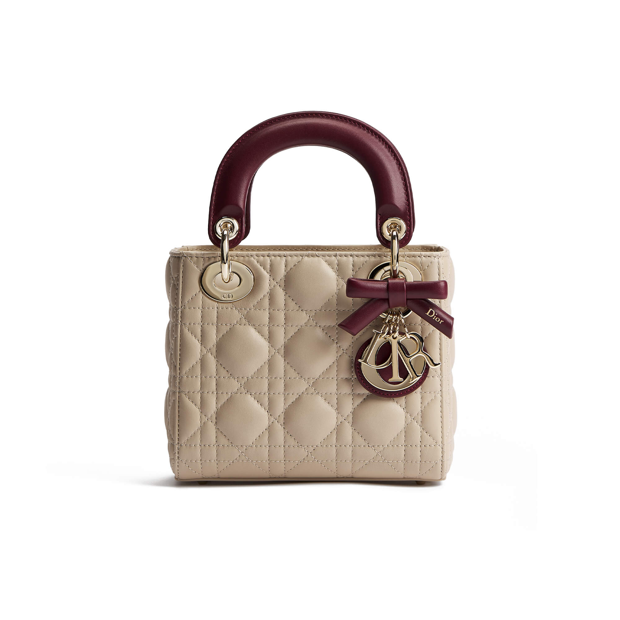 Dior Or Mini Lady Dior Bag With Chain