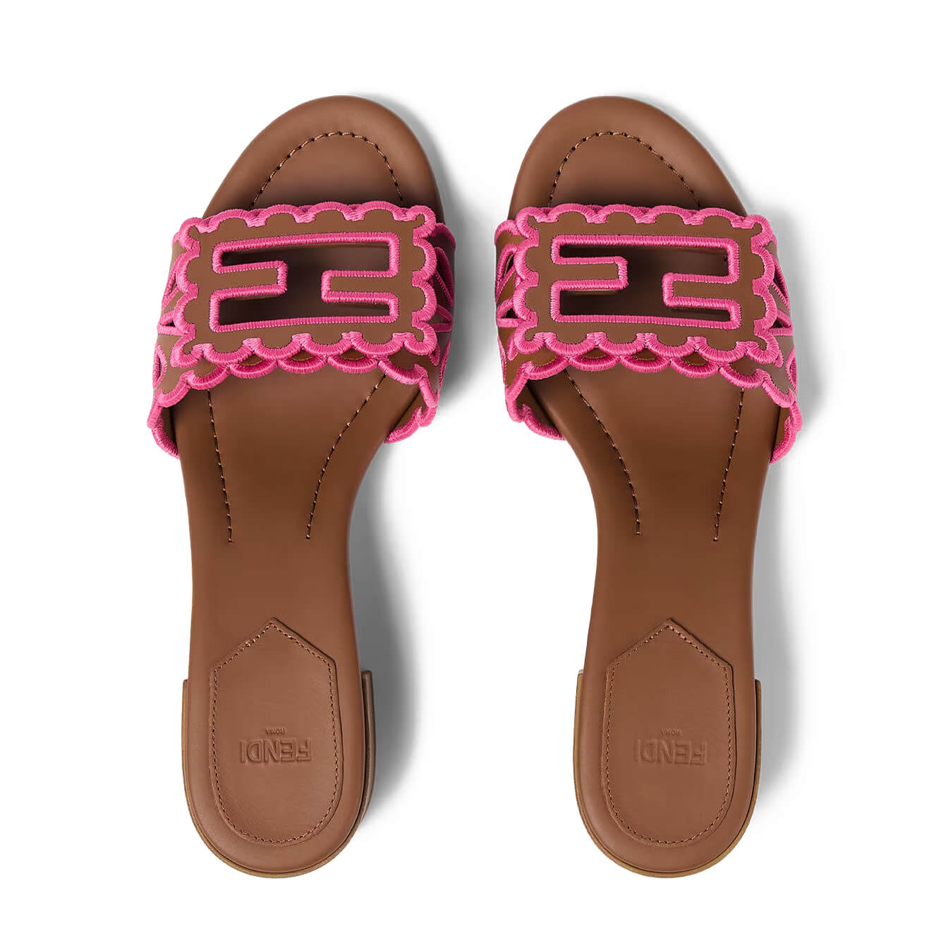 Fendi Baguette Heeled Slides