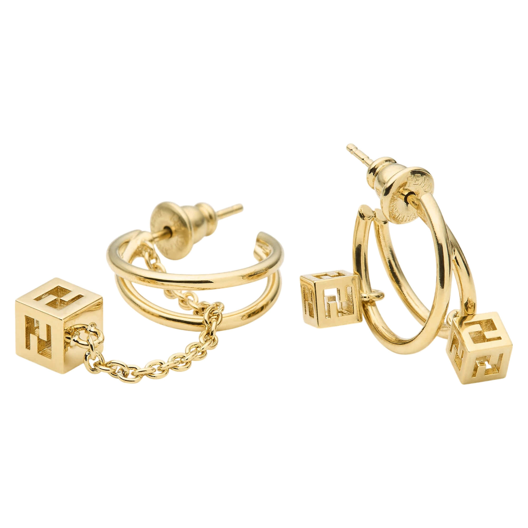Fendi Faces Asymmetric Earrings