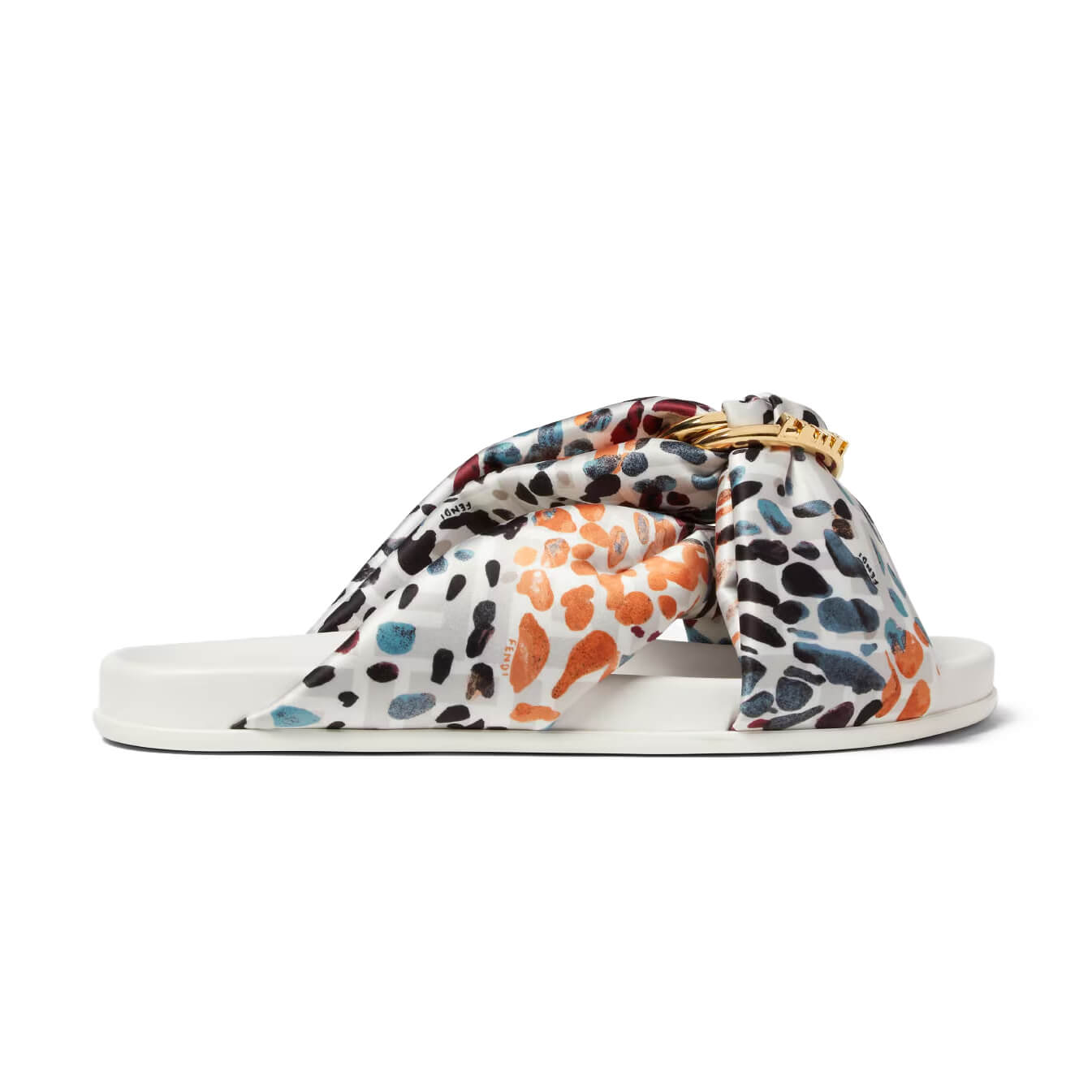 Fendi Feel Multicolor Satin Slides