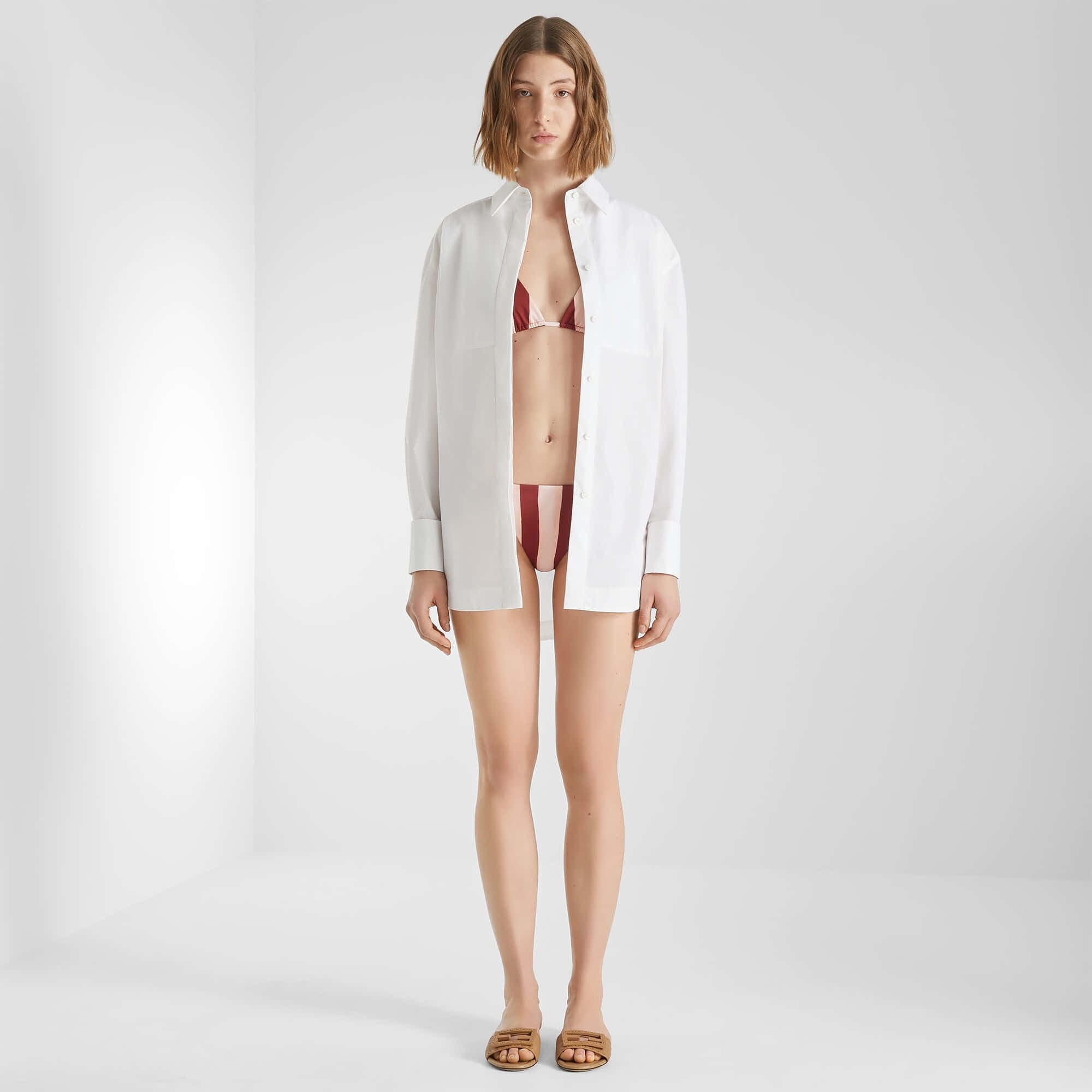 Fendi Pequin Triangle Bikini Top