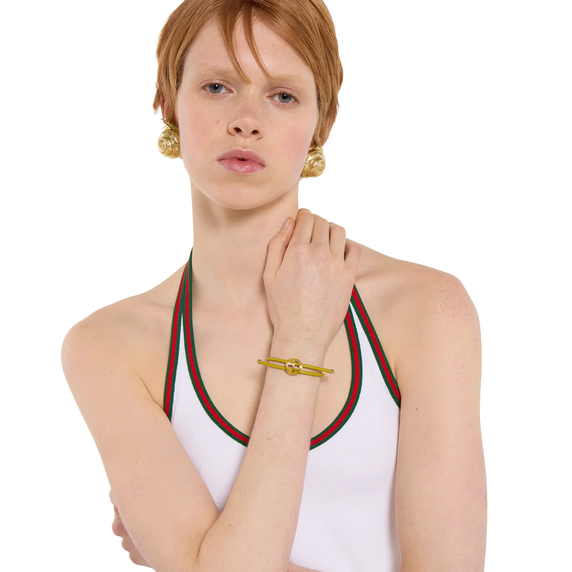 Gucci Bracelet With Enamel Round Interlocking G