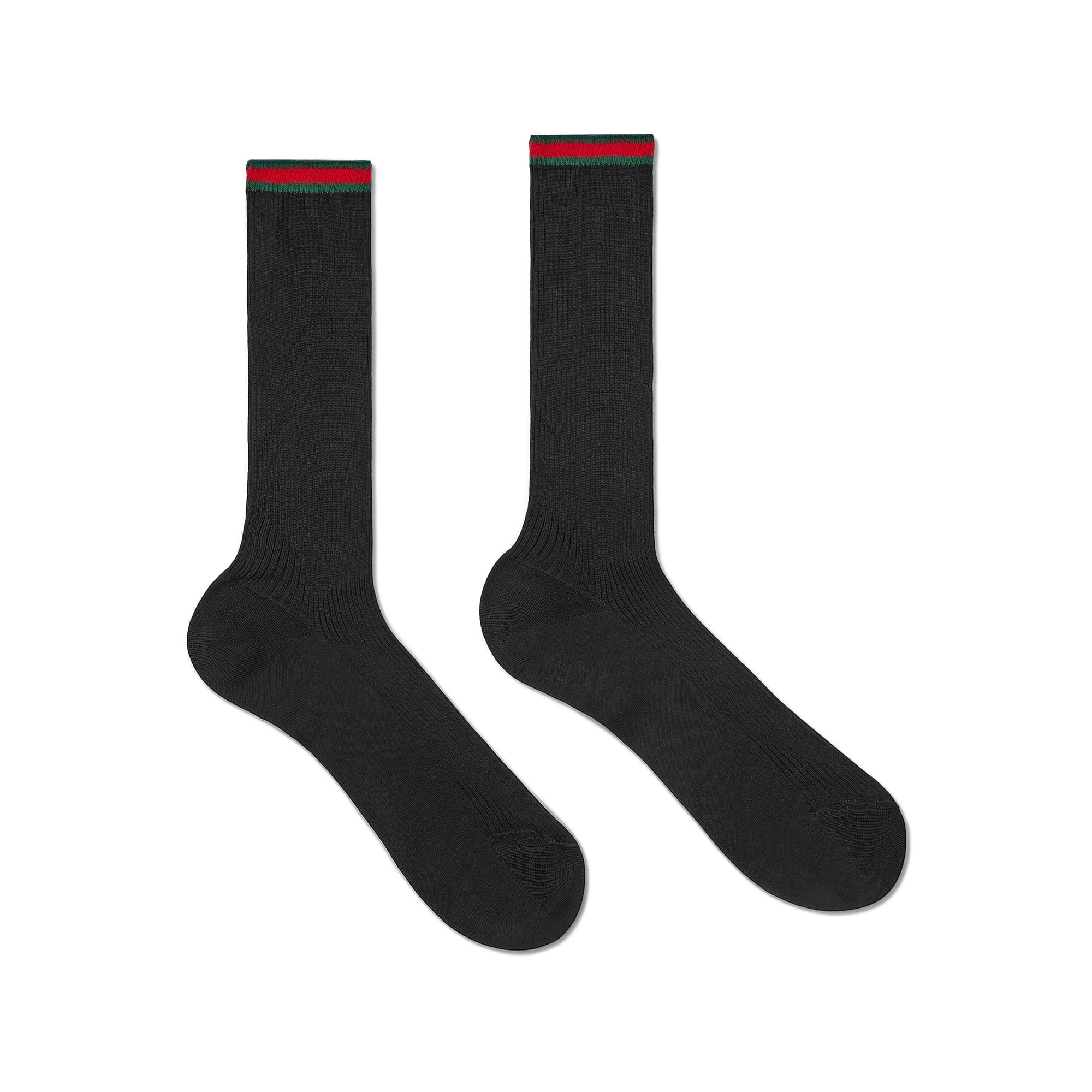 Gucci Cotton Black Blend Socks With Web