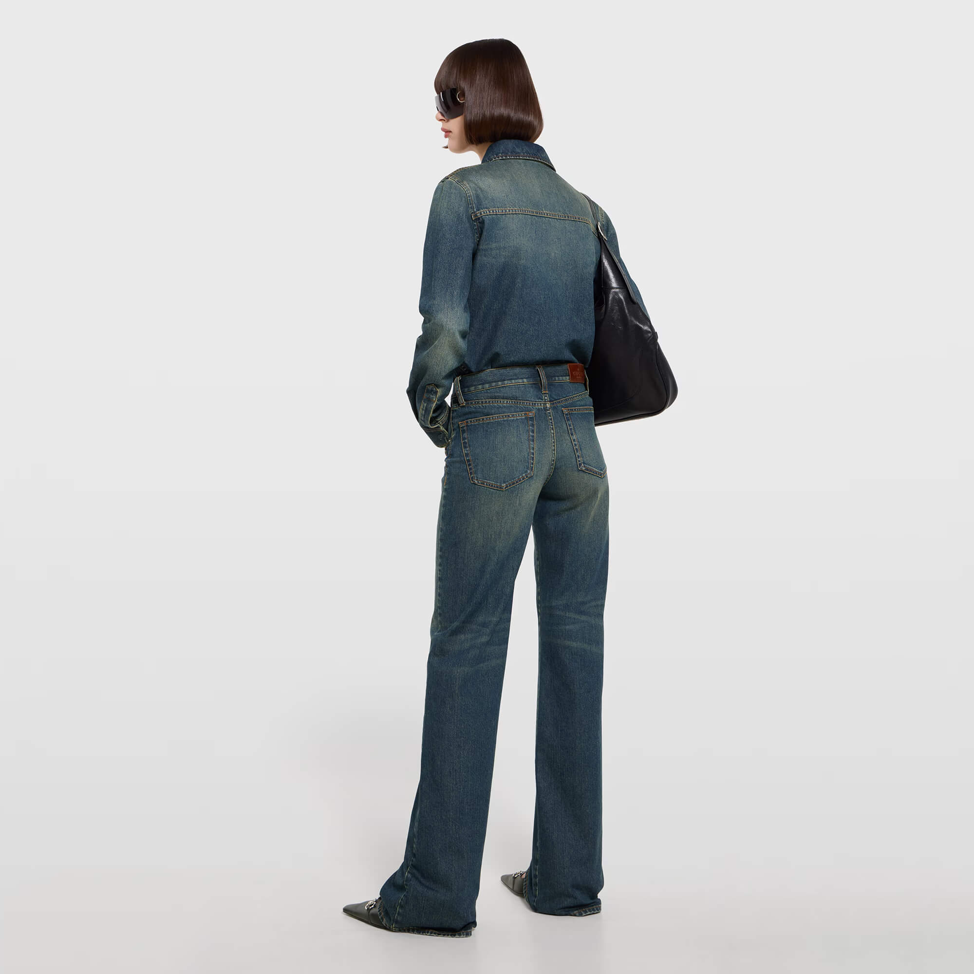 Gucci Cotton Denim Pants With Horsebit