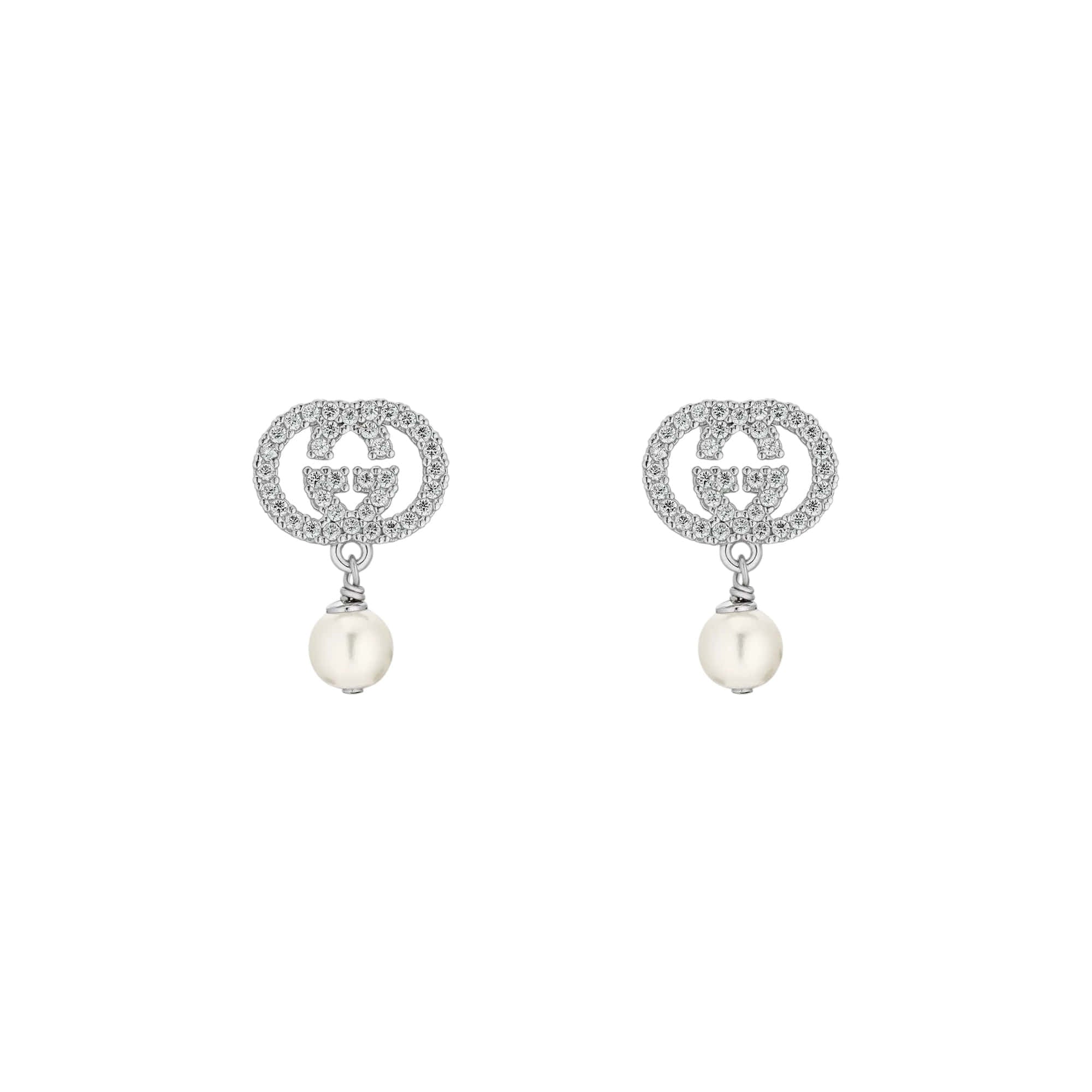 Gucci Crystal Pearl Earrings
