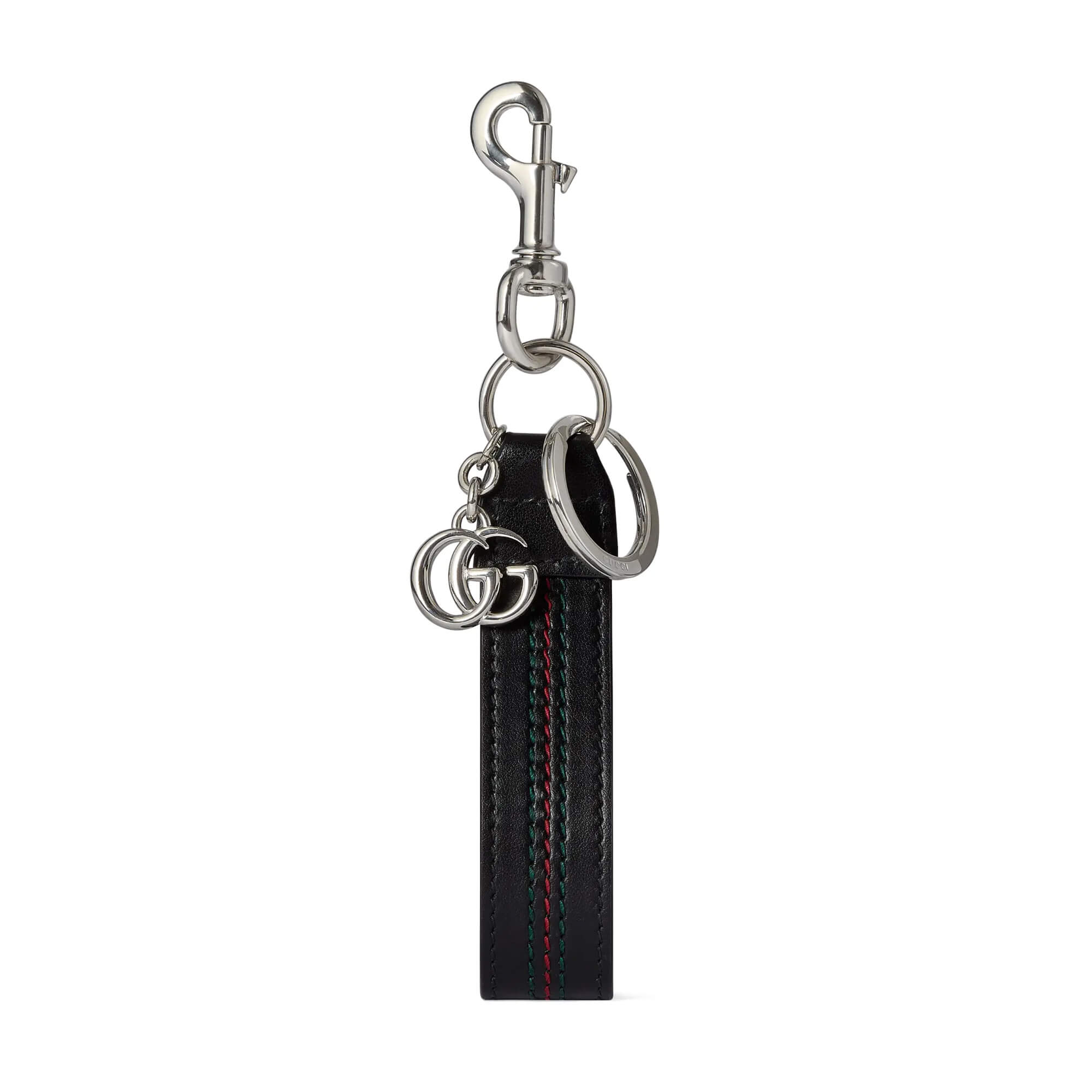 Gucci Double G Keychain With Web Detail
