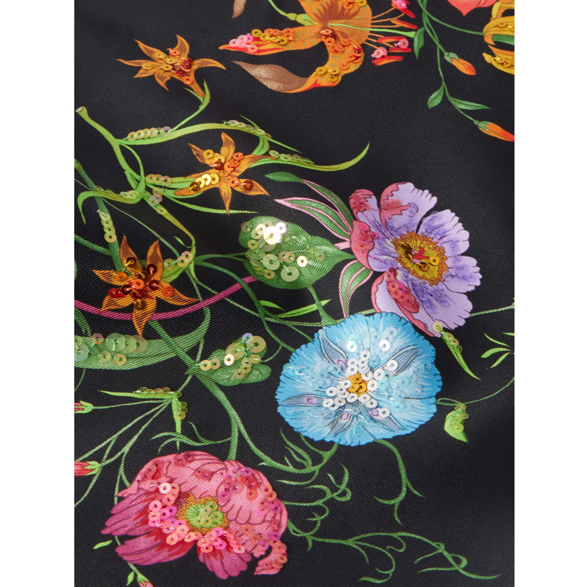 Gucci Fringed Sequin Silk-twill Scarf