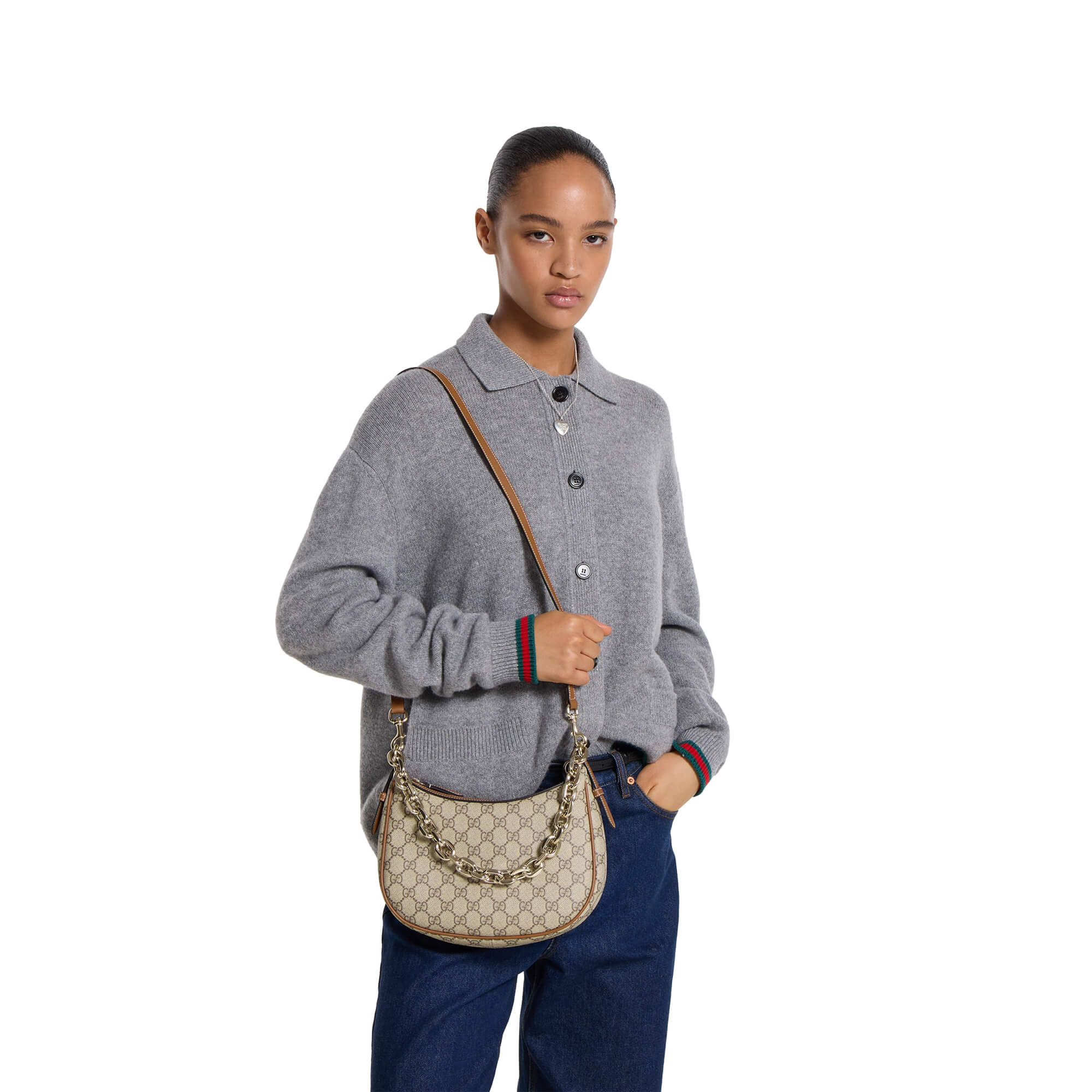 Gucci GG Emblem Medium Shoulder Bag
