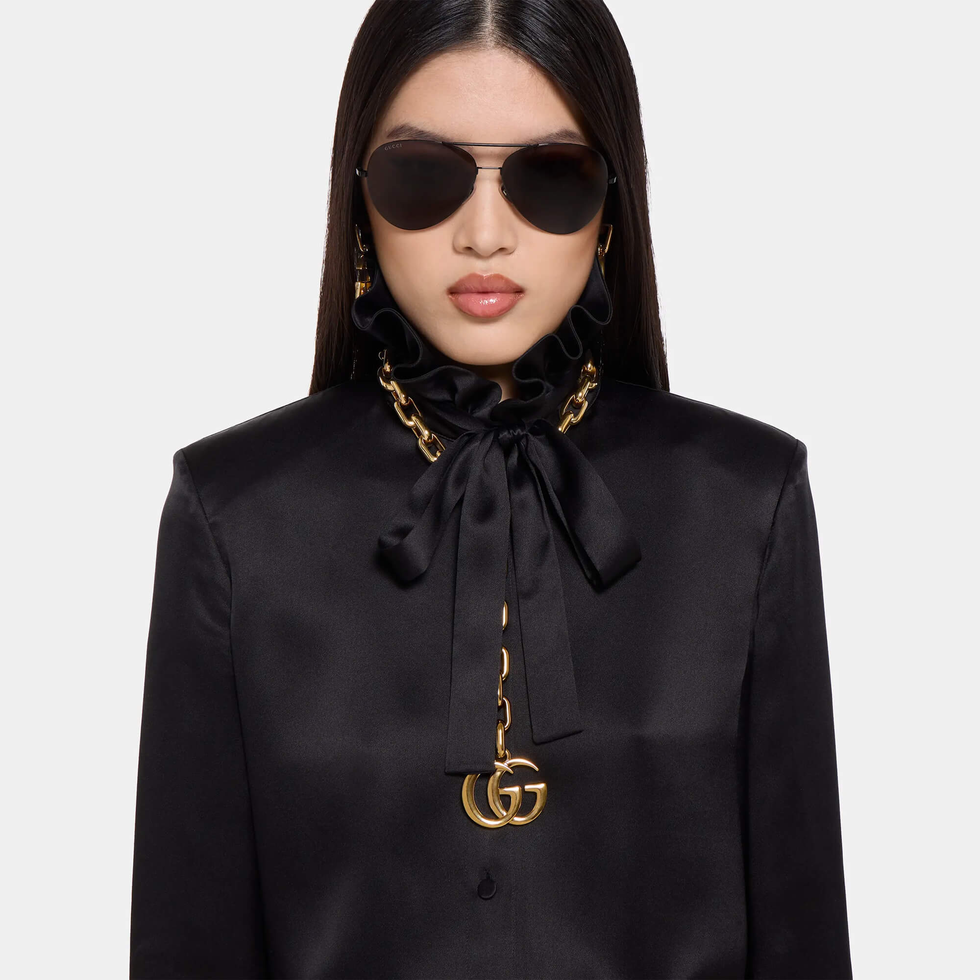 Gucci GG Marmont Pendant Chain Necklace