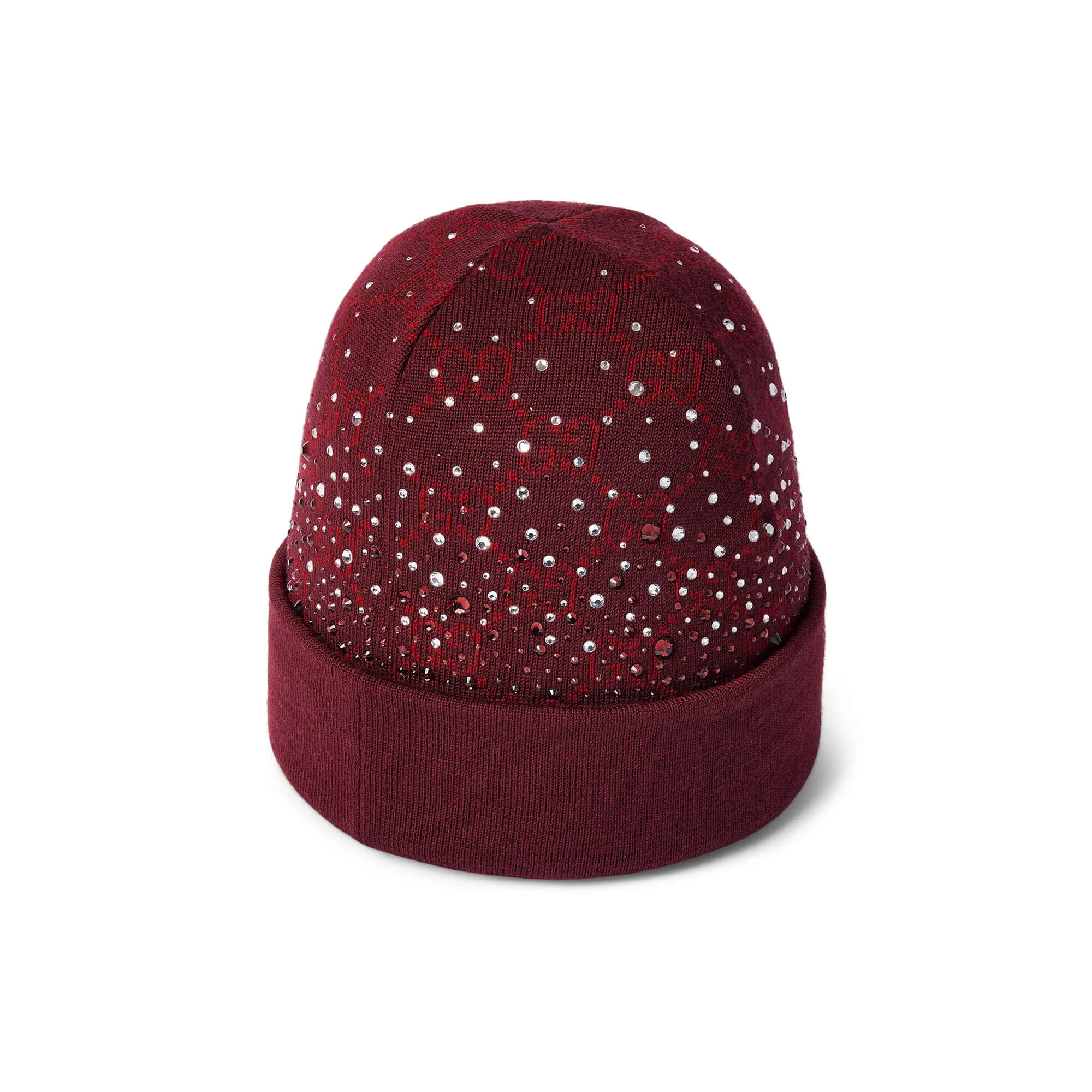 Gucci GG Wool Beanie Hat With Crystals