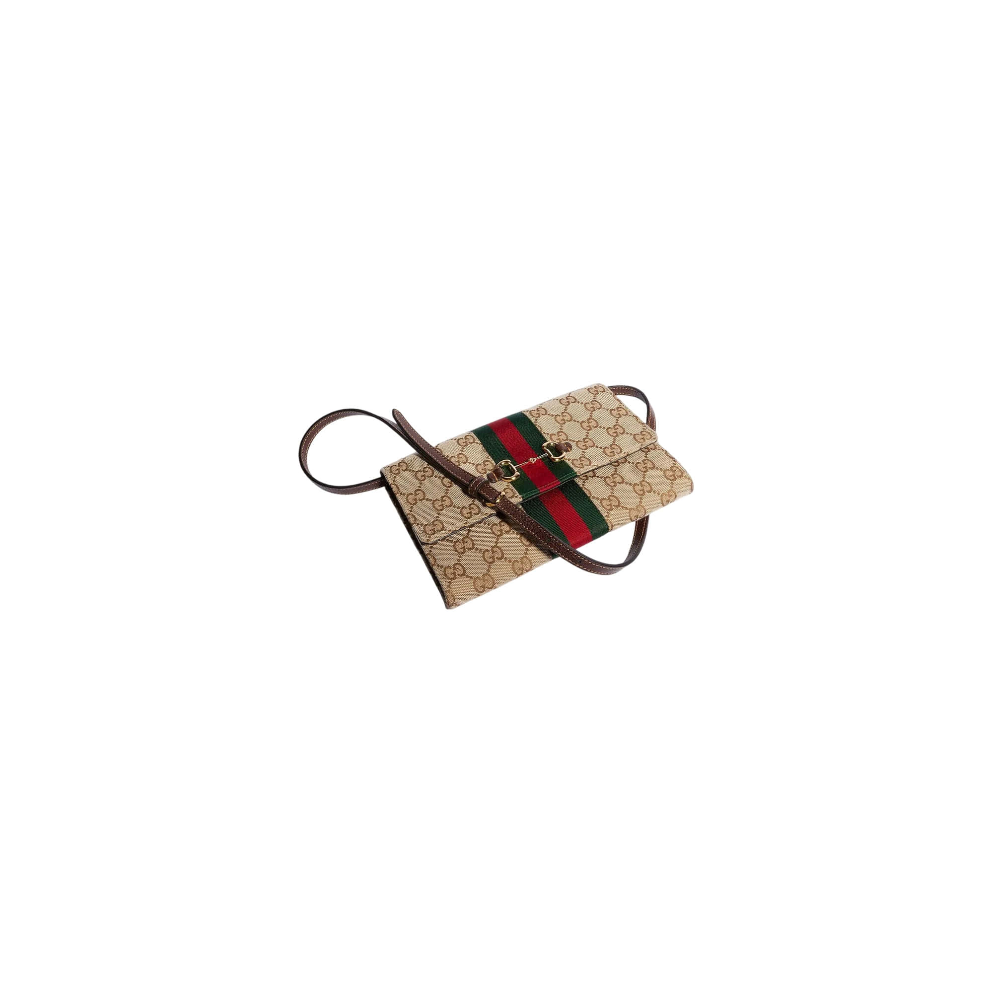 Gucci Horsebit Web wallet with strap