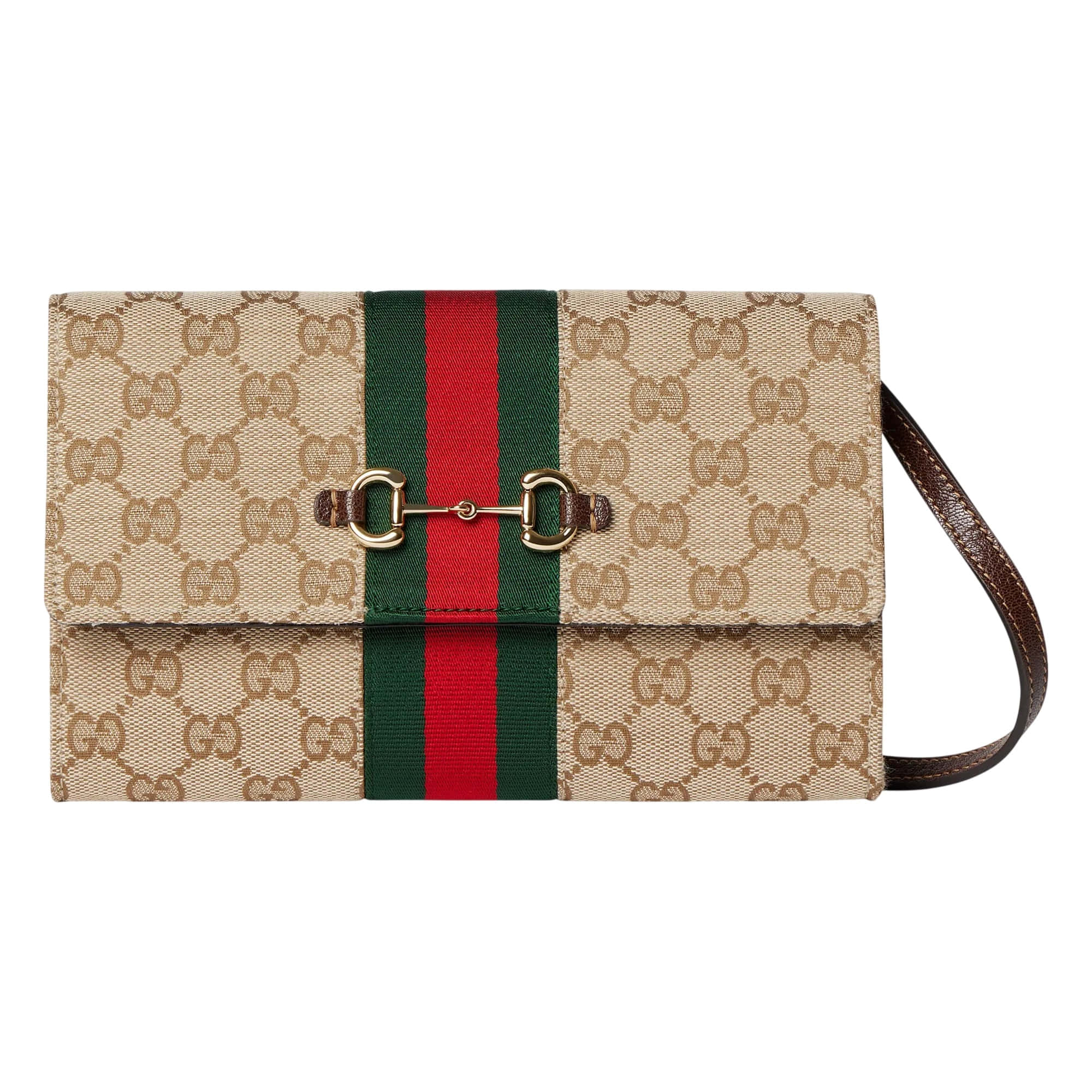 Gucci Horsebit Web wallet with strap