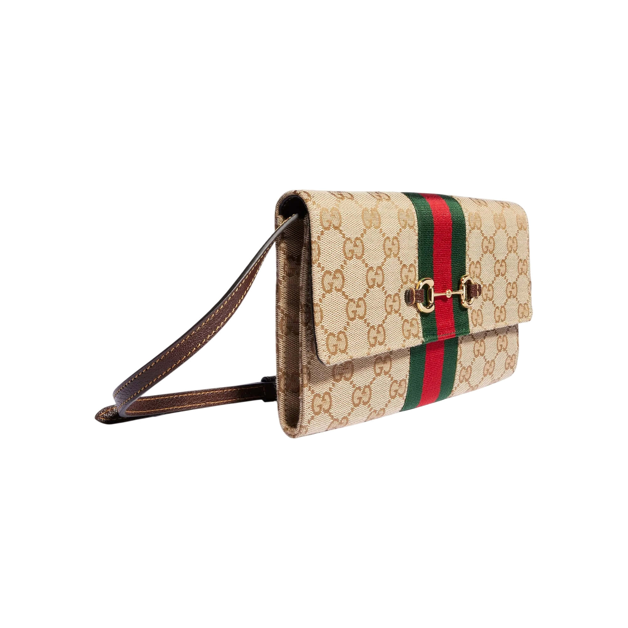 Gucci Horsebit Web wallet with strap