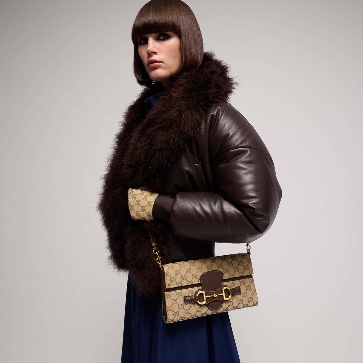 Gucci Horsebit Ristretto Medium Shoulder Bag