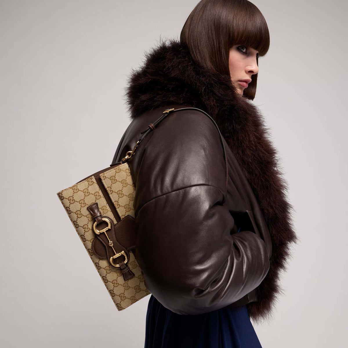 Gucci Horsebit Ristretto Medium Shoulder Bag