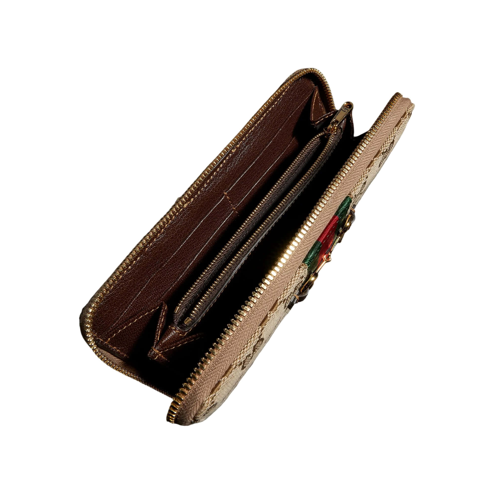 Gucci Horsebit Web Zip Around Wallet