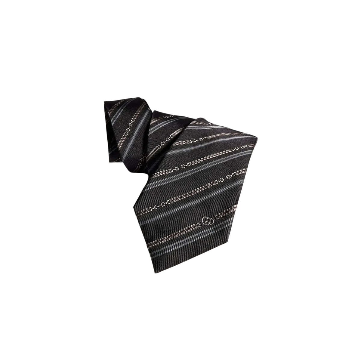 Gucci Interlocking G Horsebit Belt Silk Tie