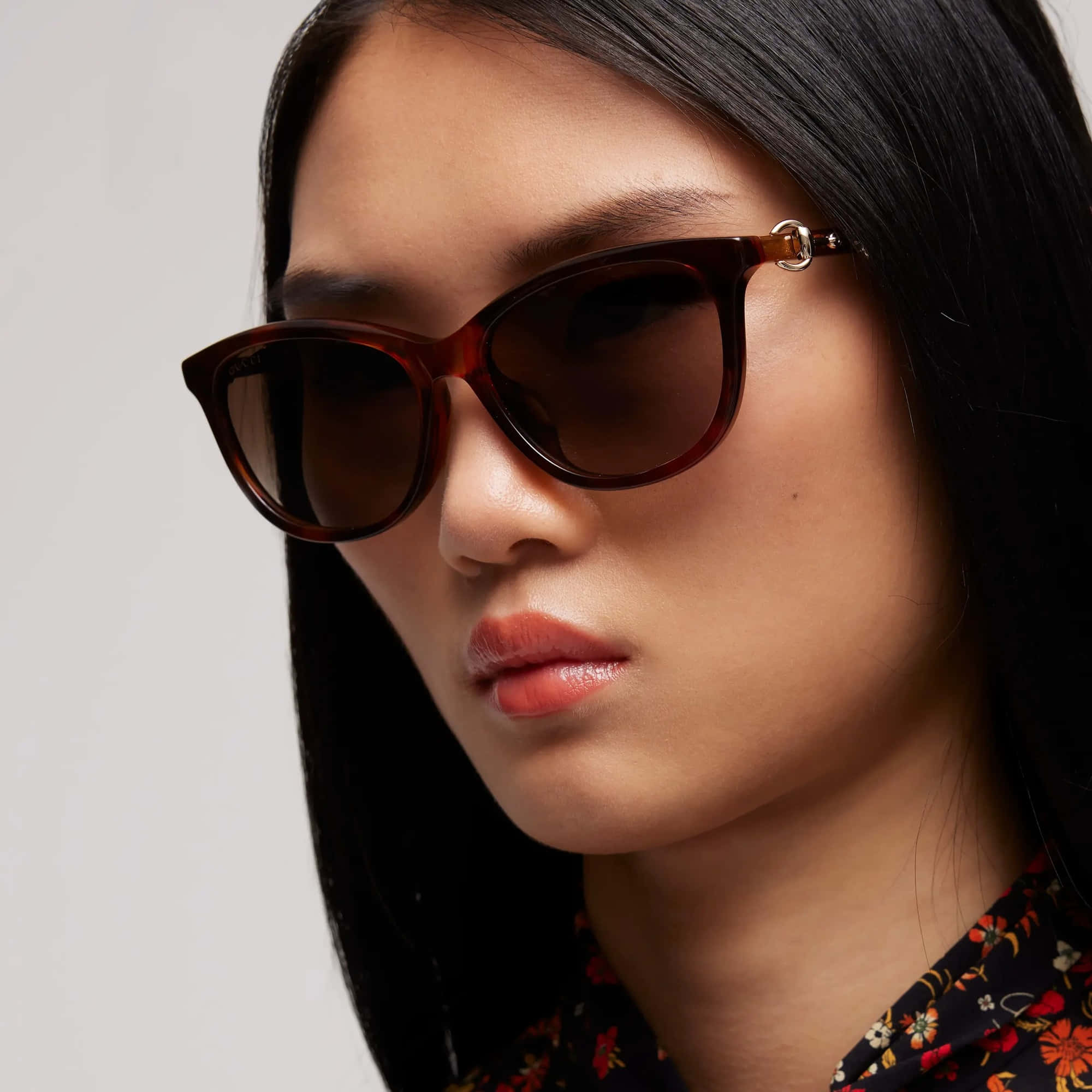 Gucci Low Nose Bridge Fit Round Sunglasses