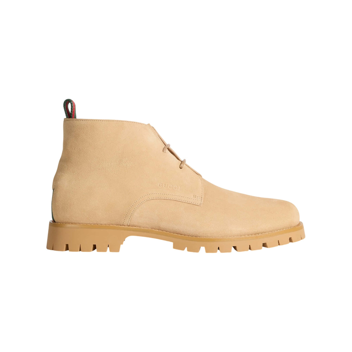 Gucci Men's Lace-up Ankle Boots With Web Stripe