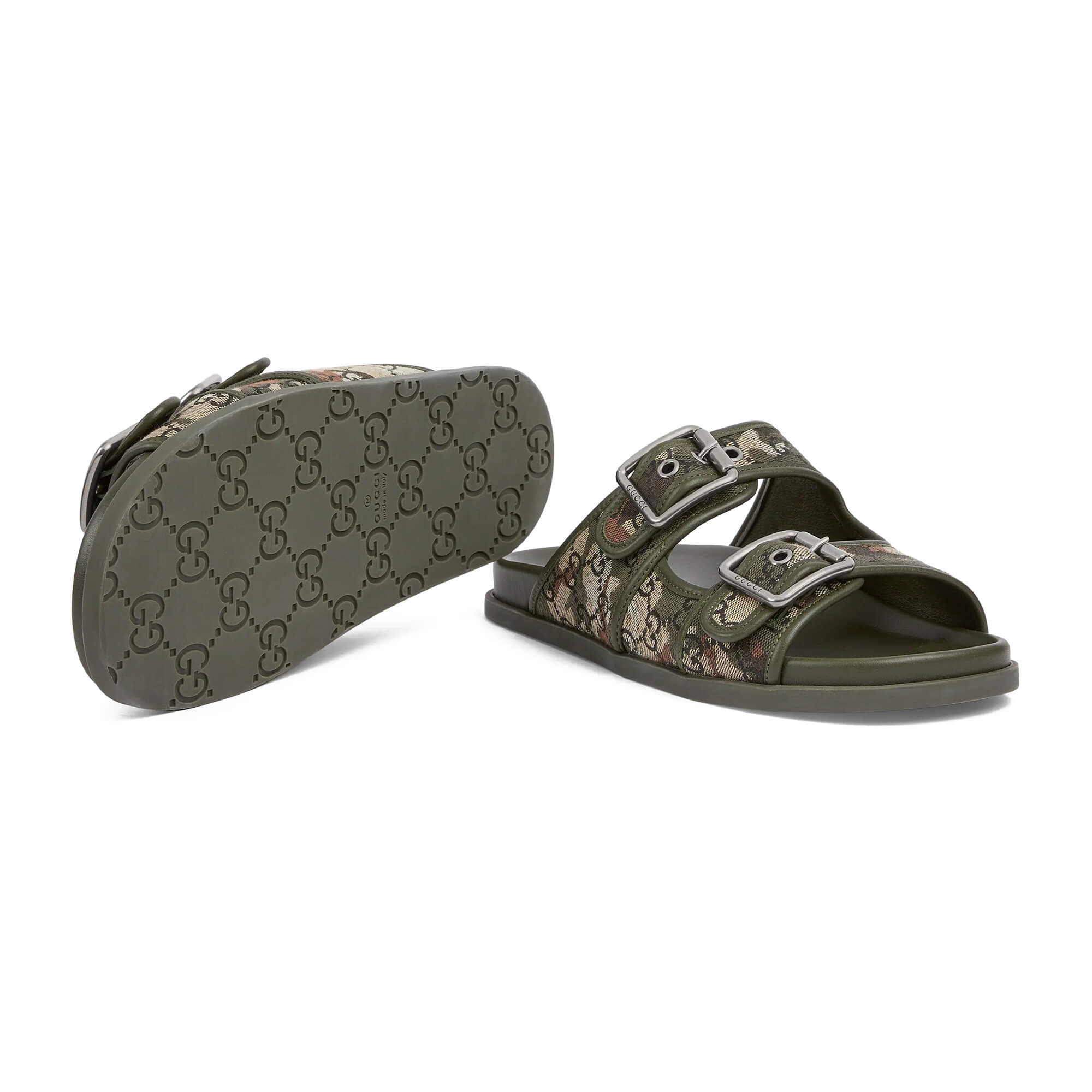 Gucci Men's Slide Sandal With Buckles