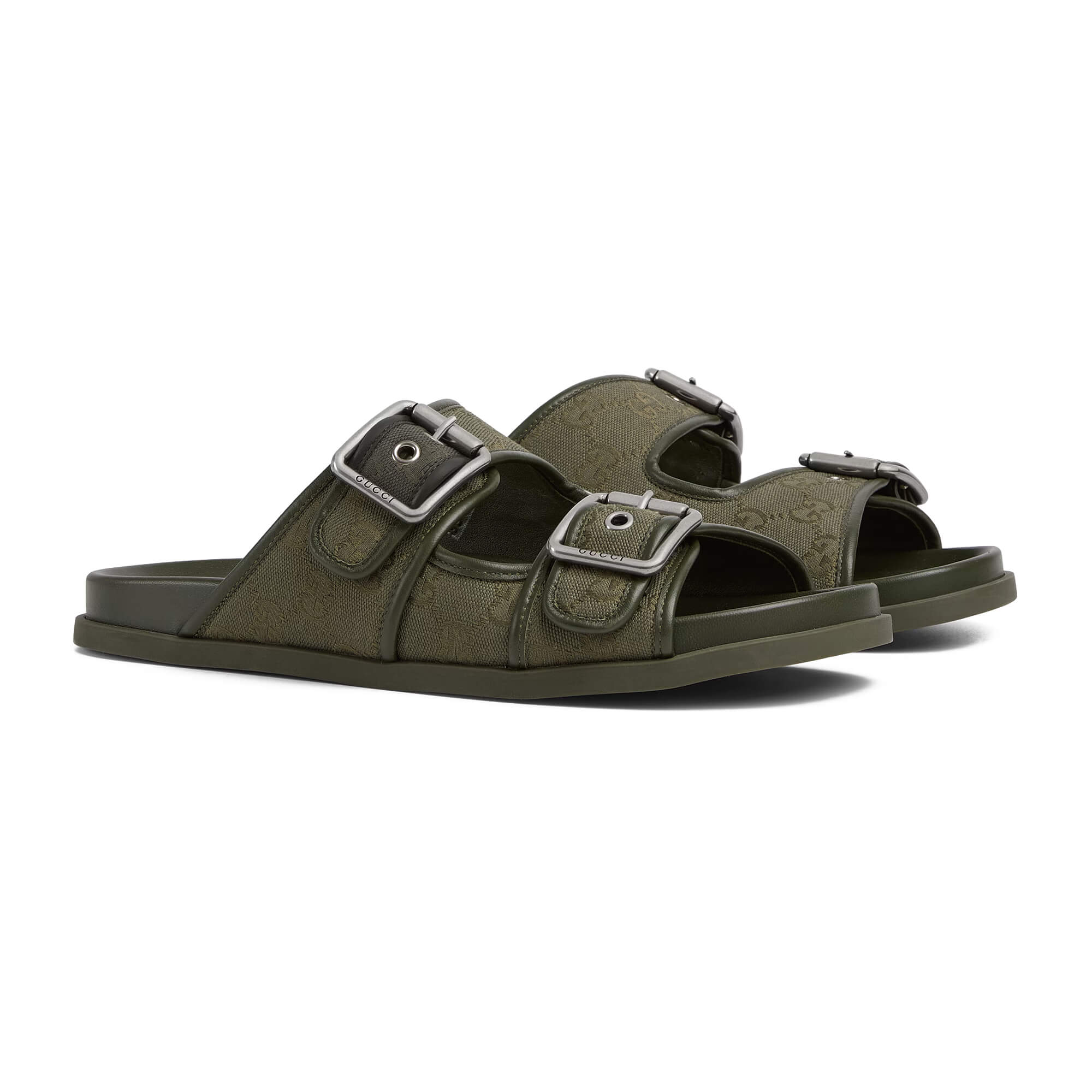 Gucci Men's Slide Sandal With Buckles