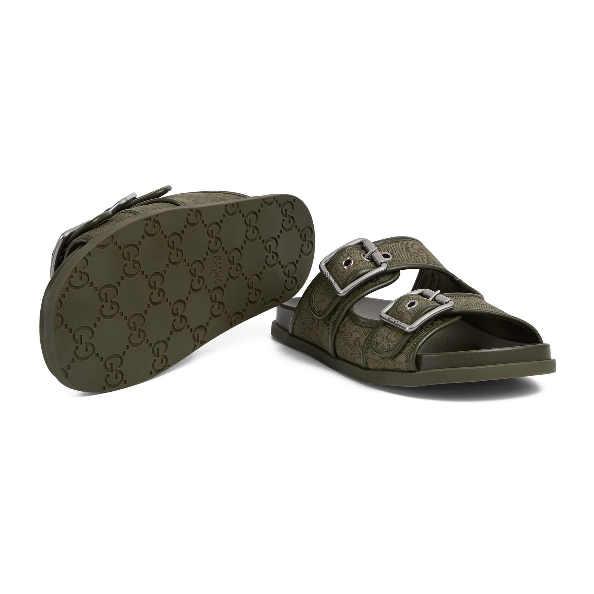 Gucci Men's Slide Sandal With Buckles