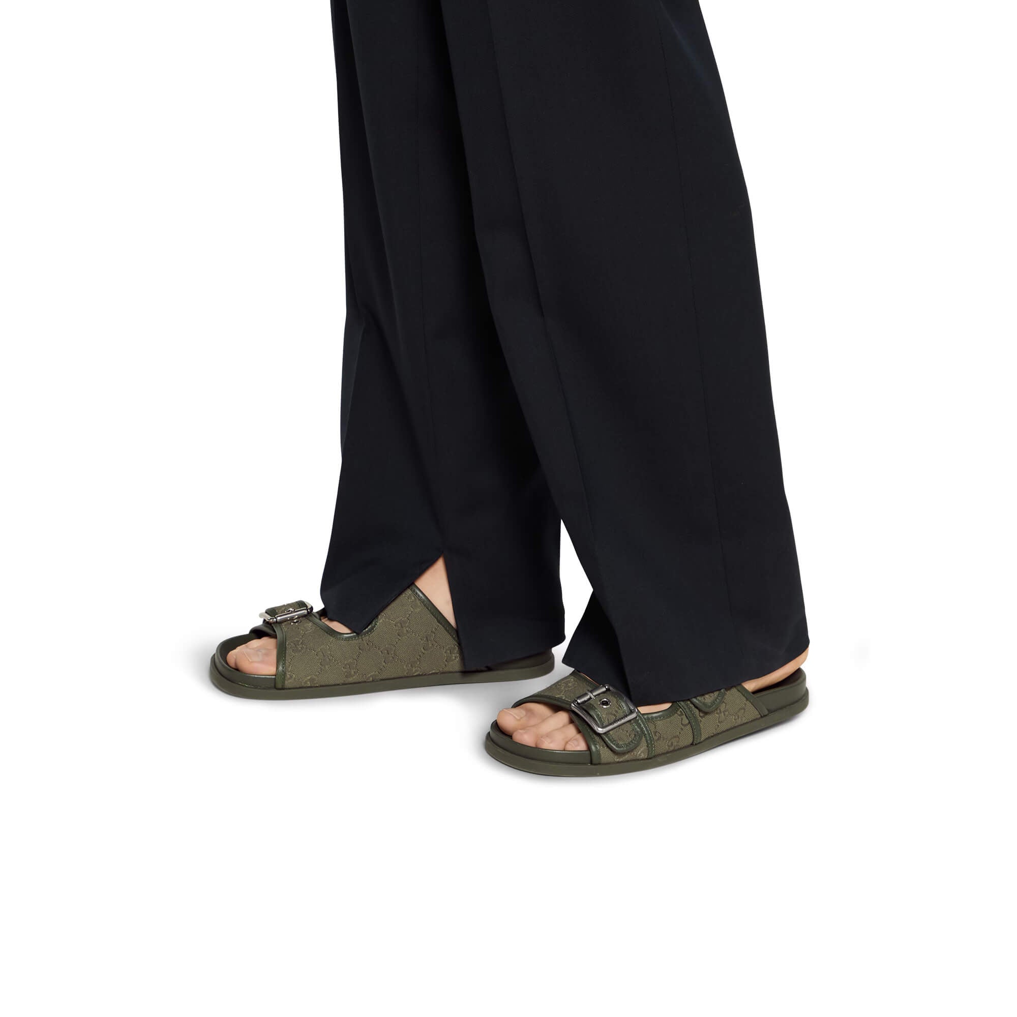 Gucci Men's Slide Sandal With Buckles