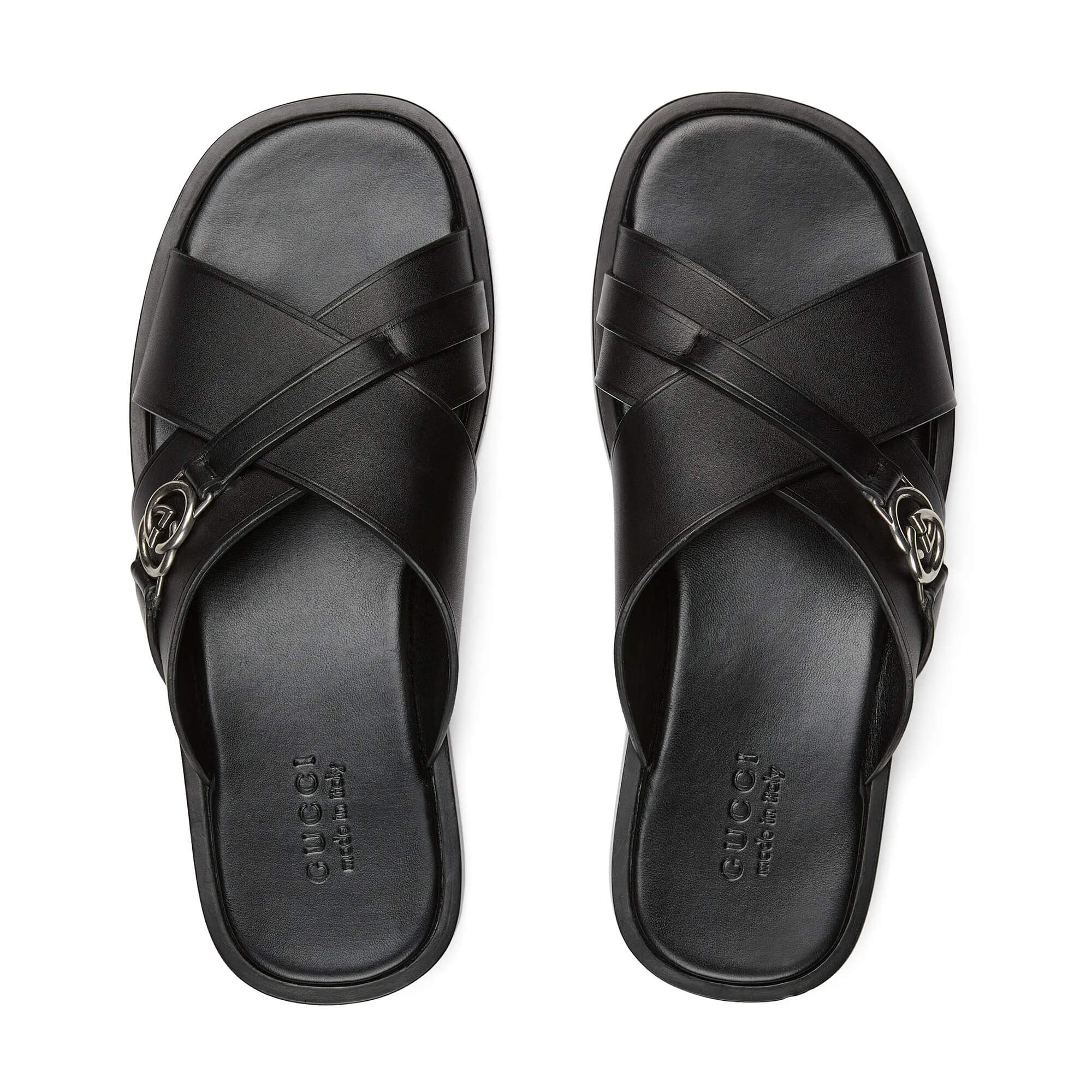 Gucci Men's Slide Sandal With Interlocking G