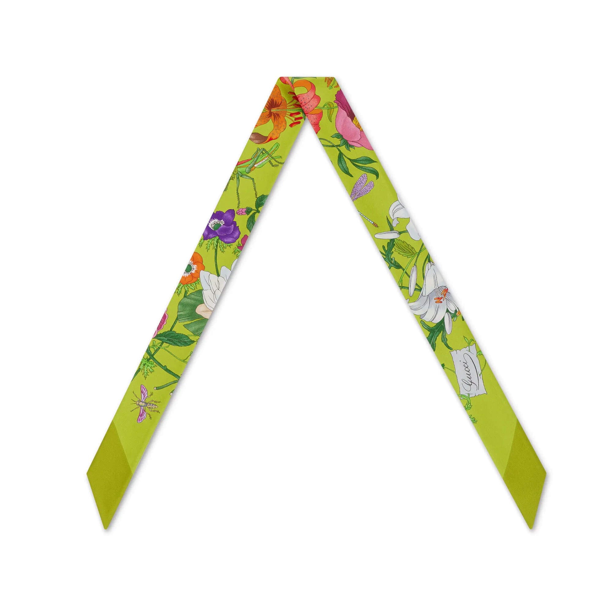Gucci Printed Silk Twill Neck Bow