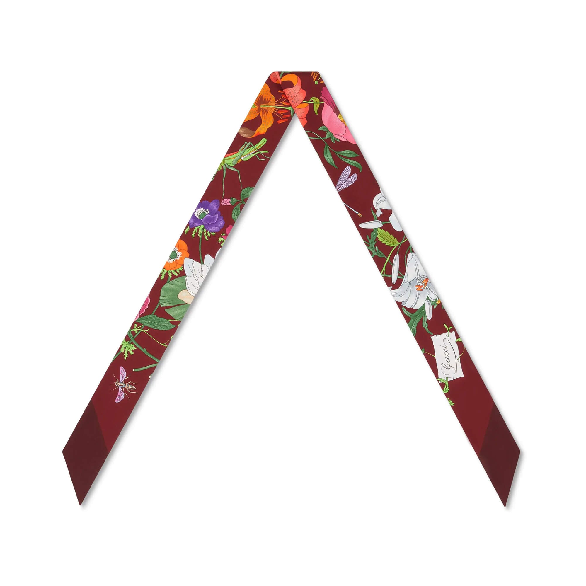 Gucci Printed Silk Twill Neck Bow