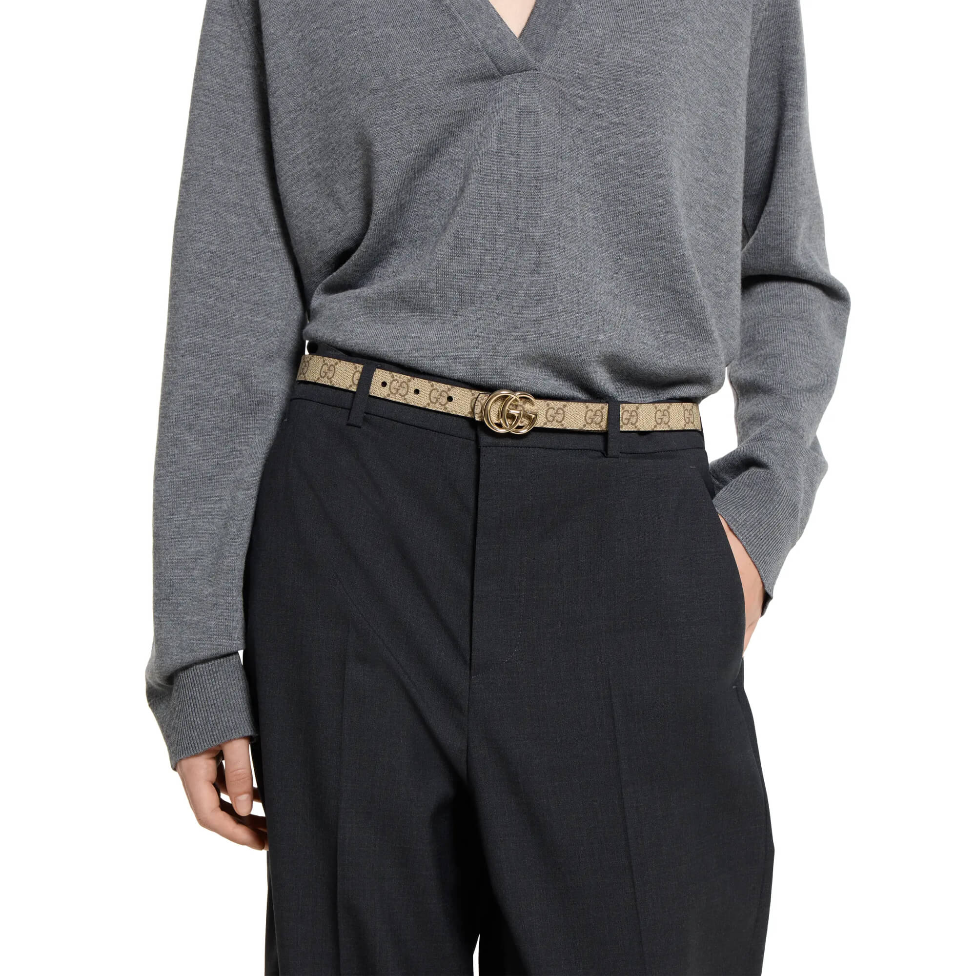 Gucci Reversible GG Marmont Thin Belt