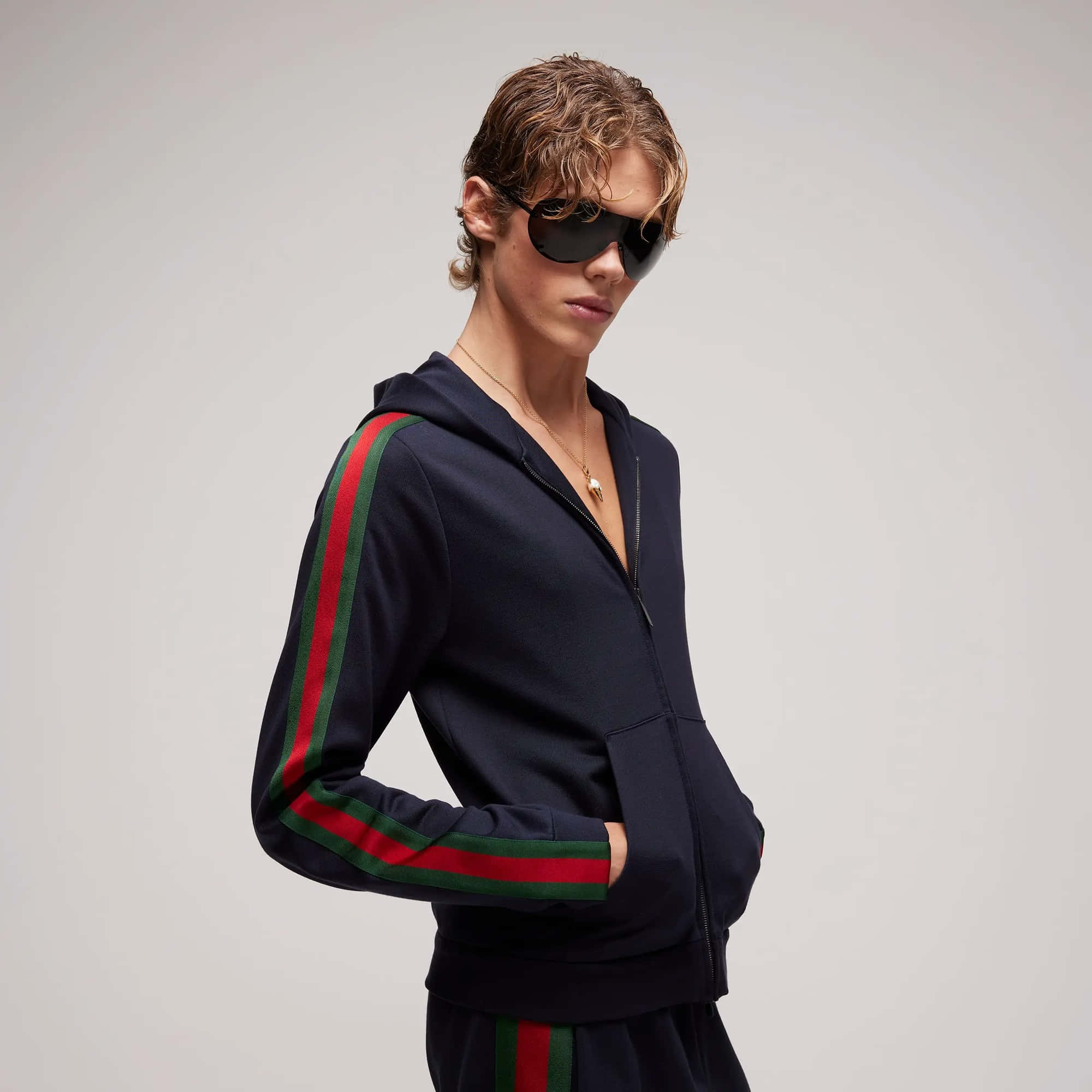 Gucci Silk Cotton Jersey Zip Jacket