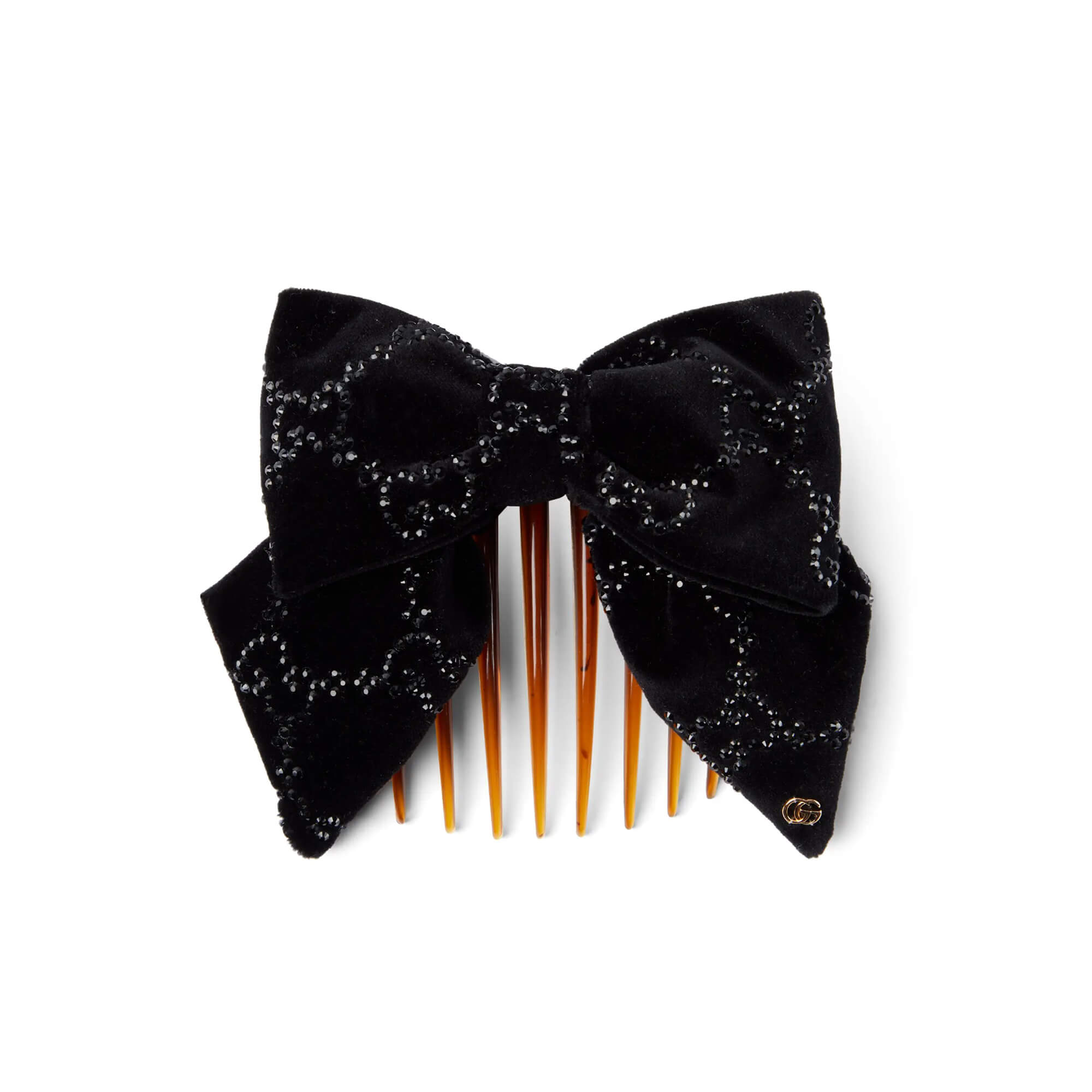 Gucci Soft Velvet Hair Slide With Crystals