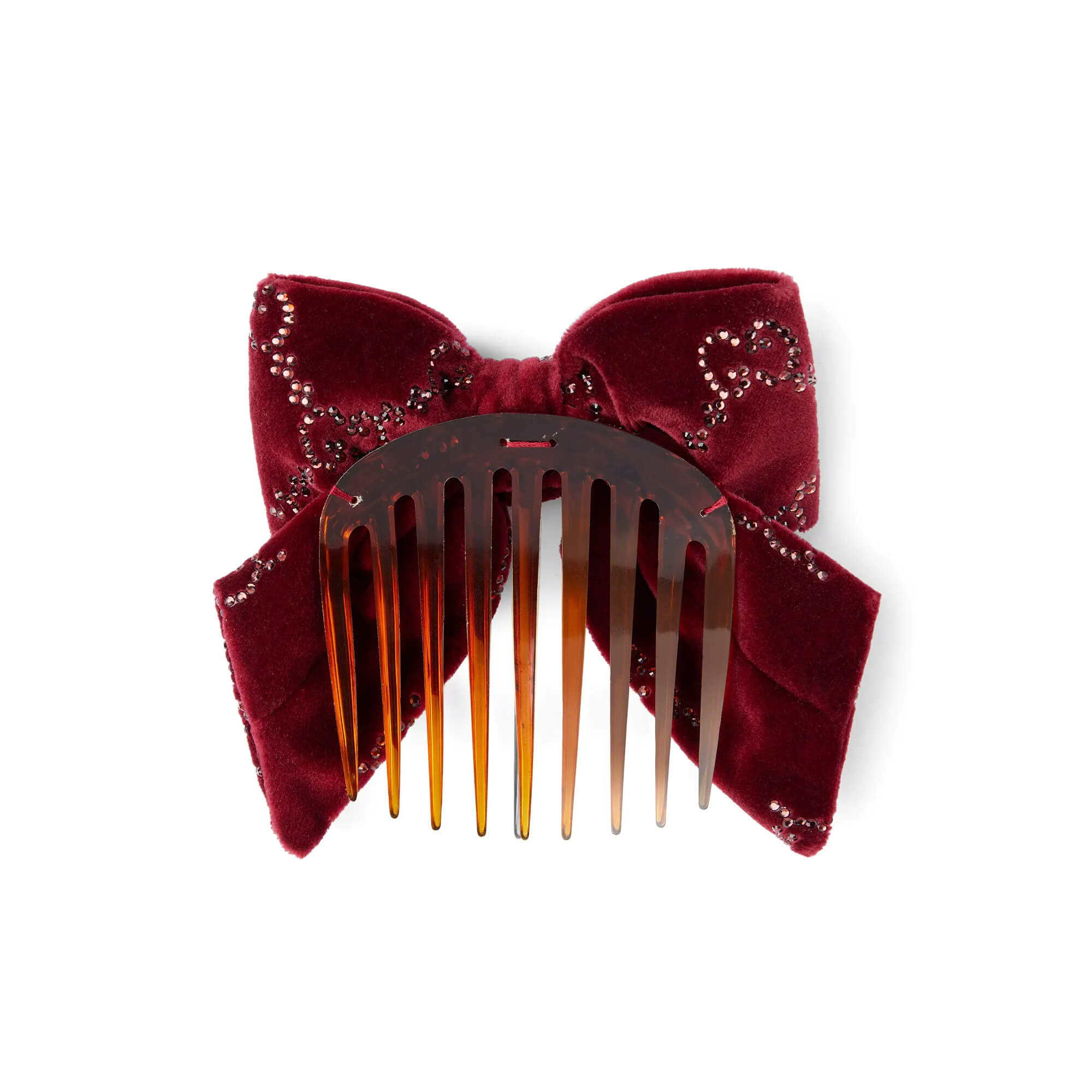 Gucci Soft Velvet Hair Slide With Crystals