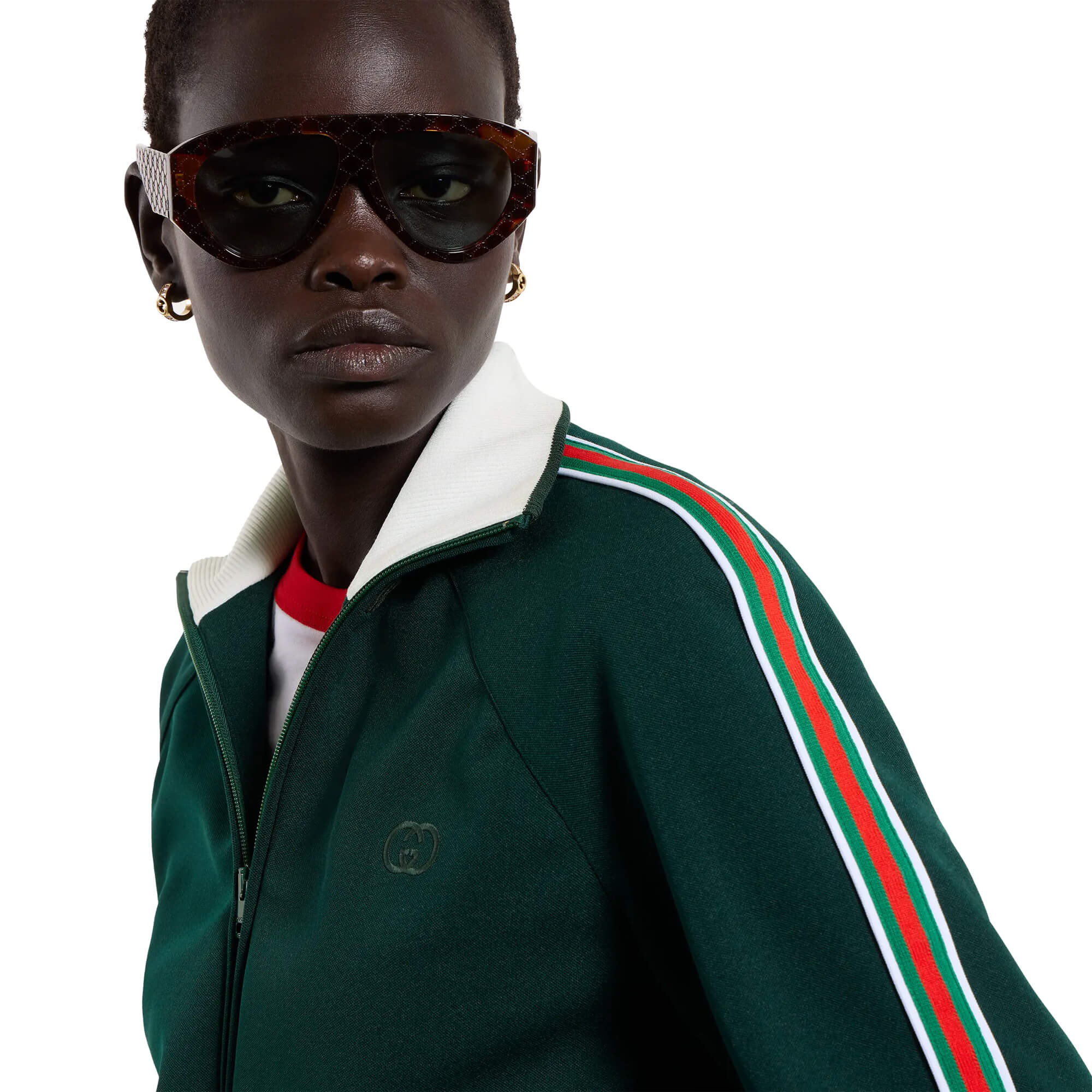 Gucci Technical Jersey Zip Jacket With Web