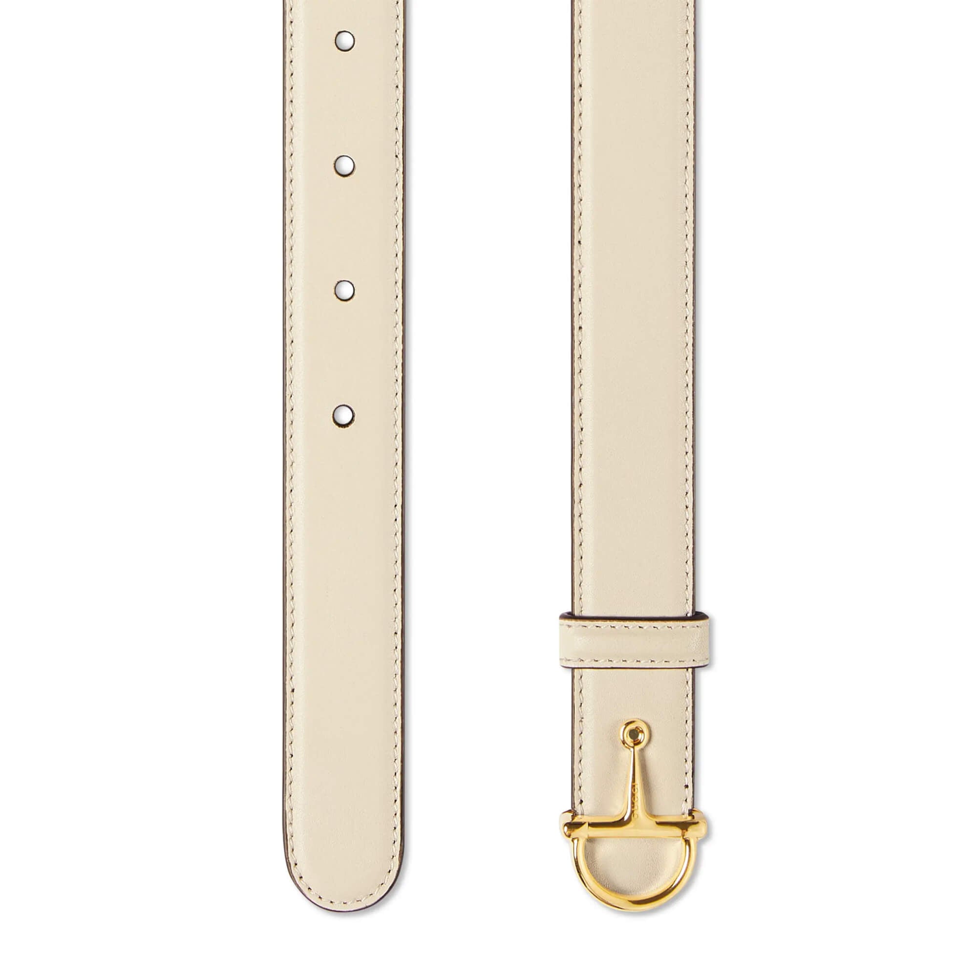 Gucci Thin Belt With Half-horsebit Buckle