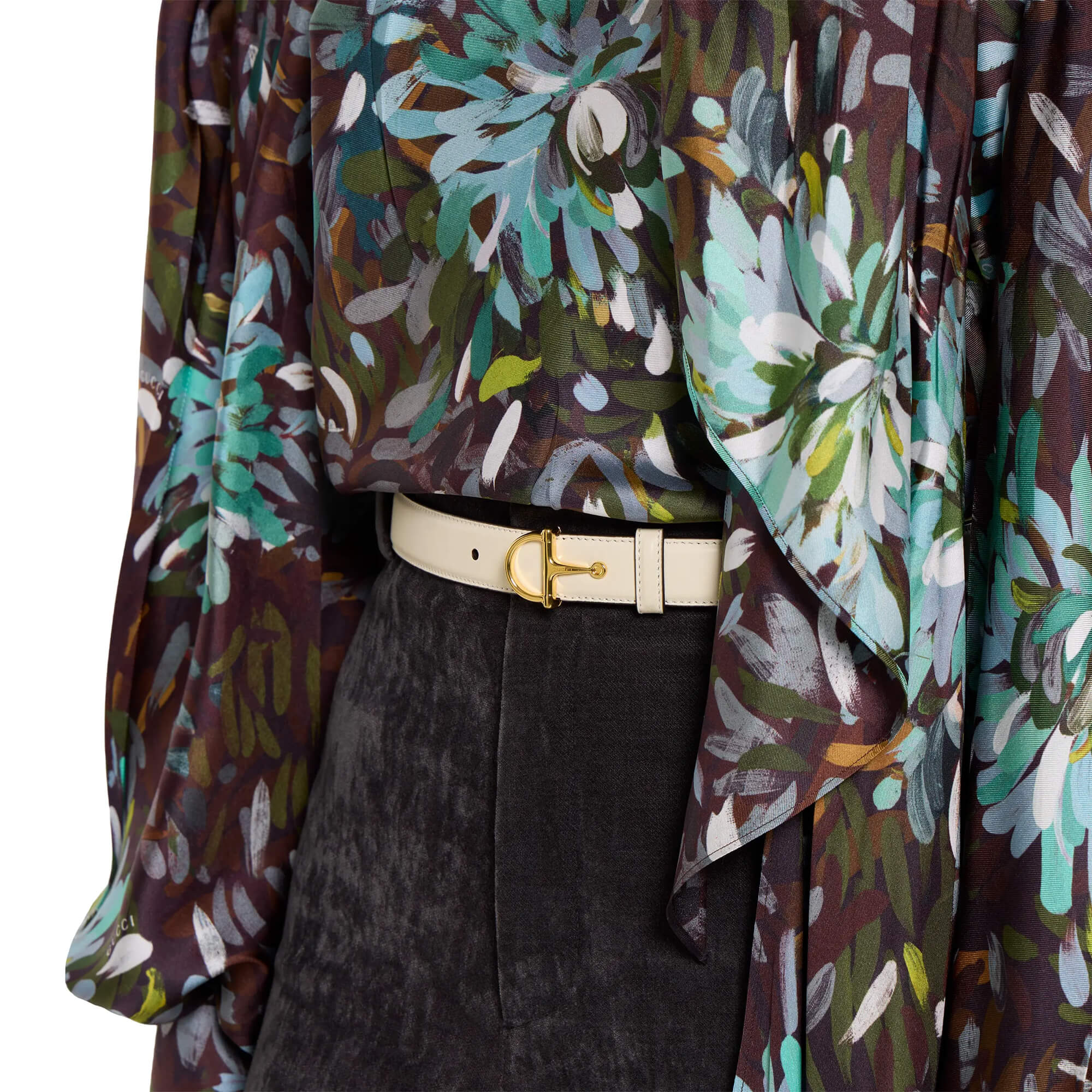 Gucci Thin Belt With Half-horsebit Buckle