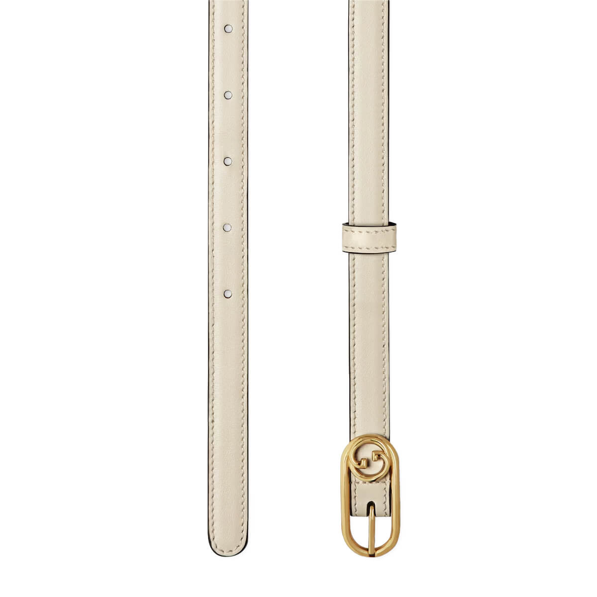 Gucci Thin Belt With Round Interlocking G