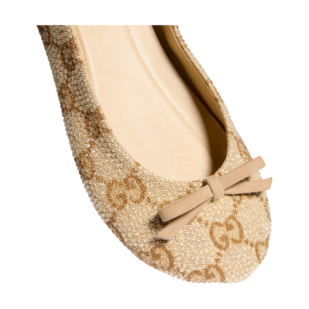 Gucci Women's Crystal Ballerina With Bamboo