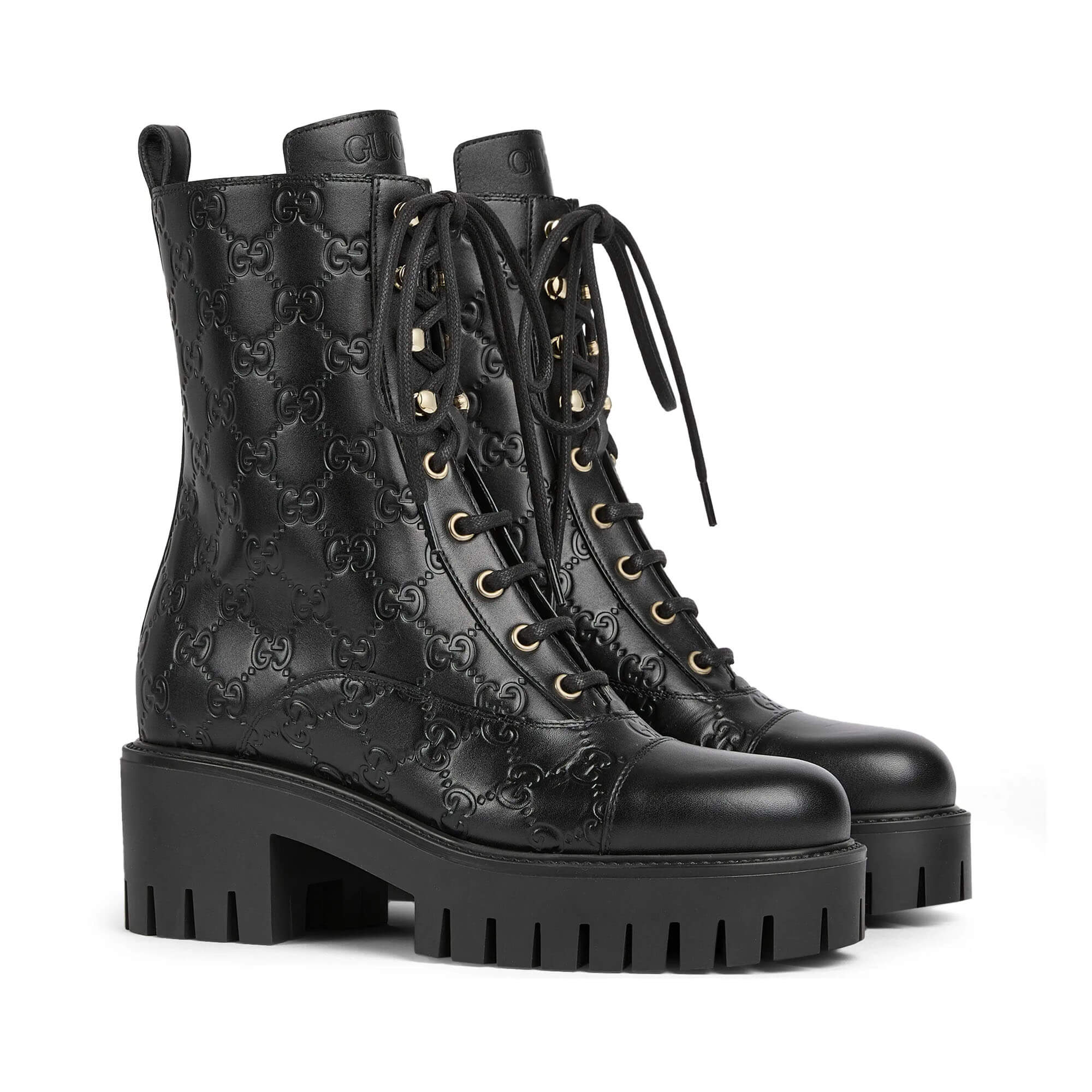 Gucci Women's Lace-up Ankle Boot With GG