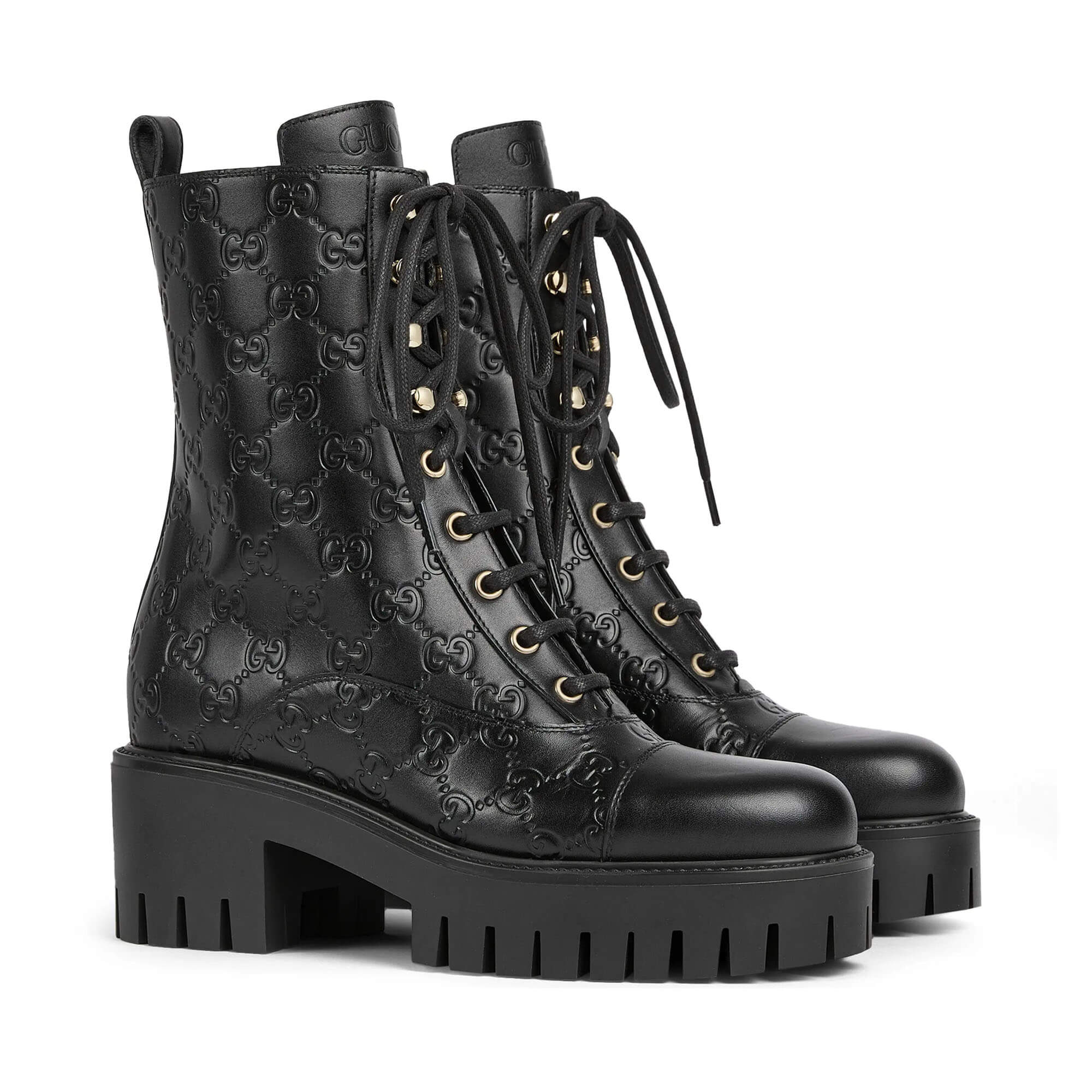Gucci Women's Lace-up Ankle Boot With GG