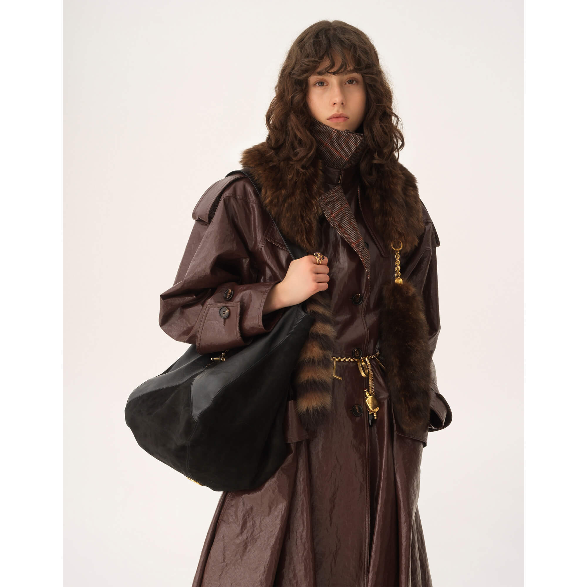 Chloé Balloon Bag In Grained & Suede Leather