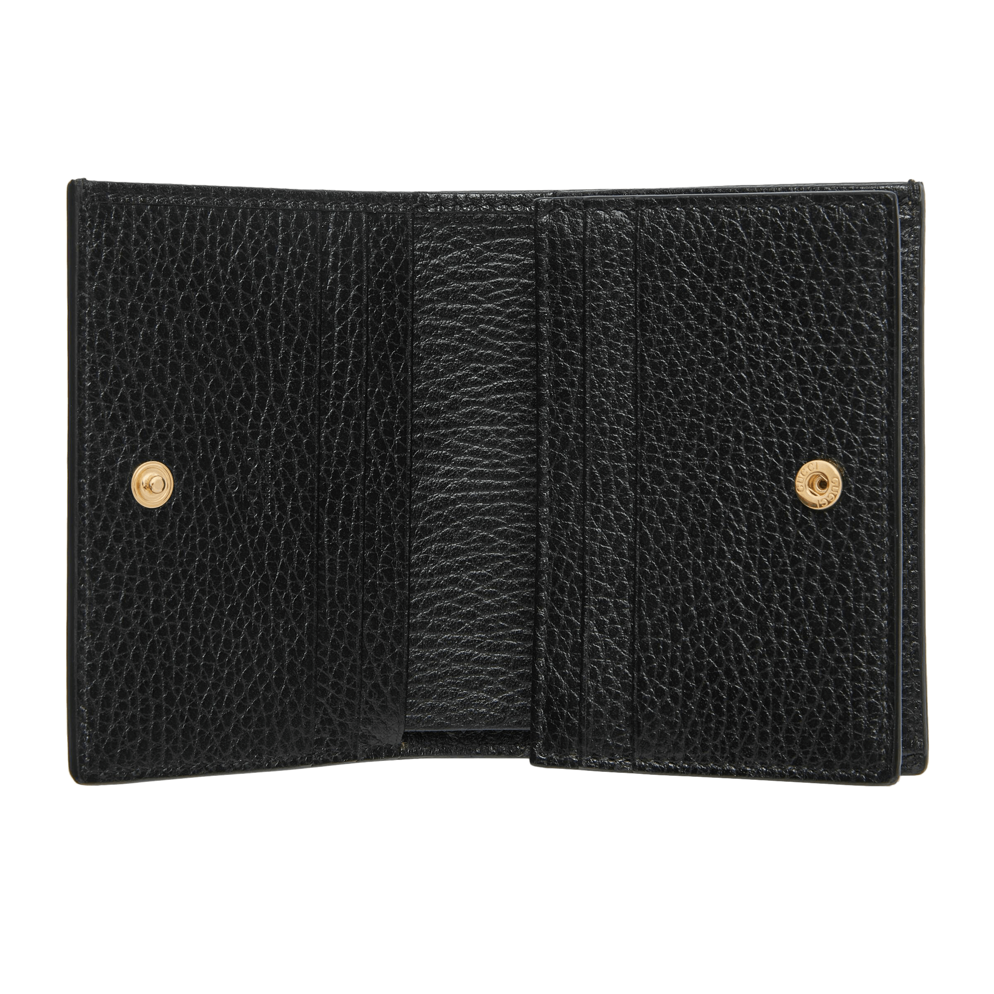 GG Matelassé card case wallet in black leather