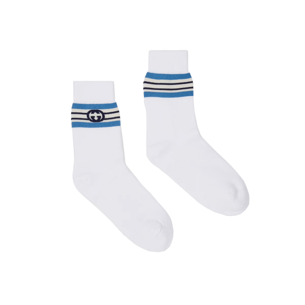 Gucci Interlocking G Stripe Cotton Socks at Enigma Boutique