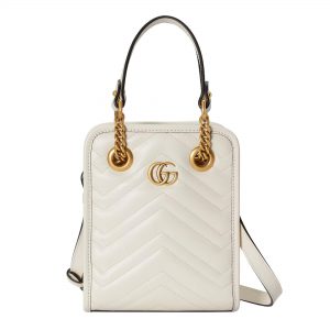 Shop the GG Marmont matelassé wallet by Gucci. The GG Marmont matelassé  chevron leather wallet. The snap button w…